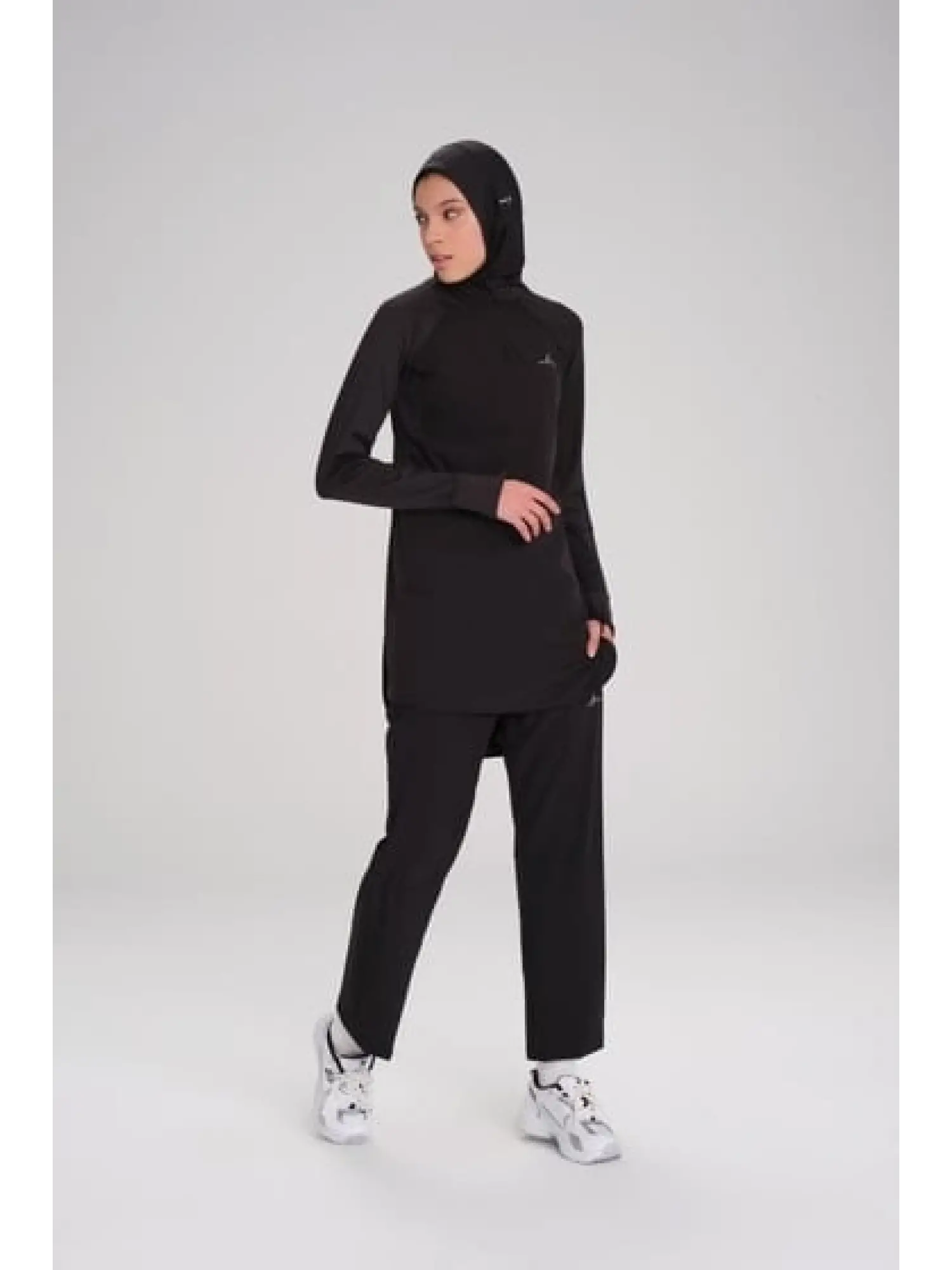 Haşema Active Uzun Kollu Yan Fermuar Cepli Tesettür Antraman Tişörtü ACT7