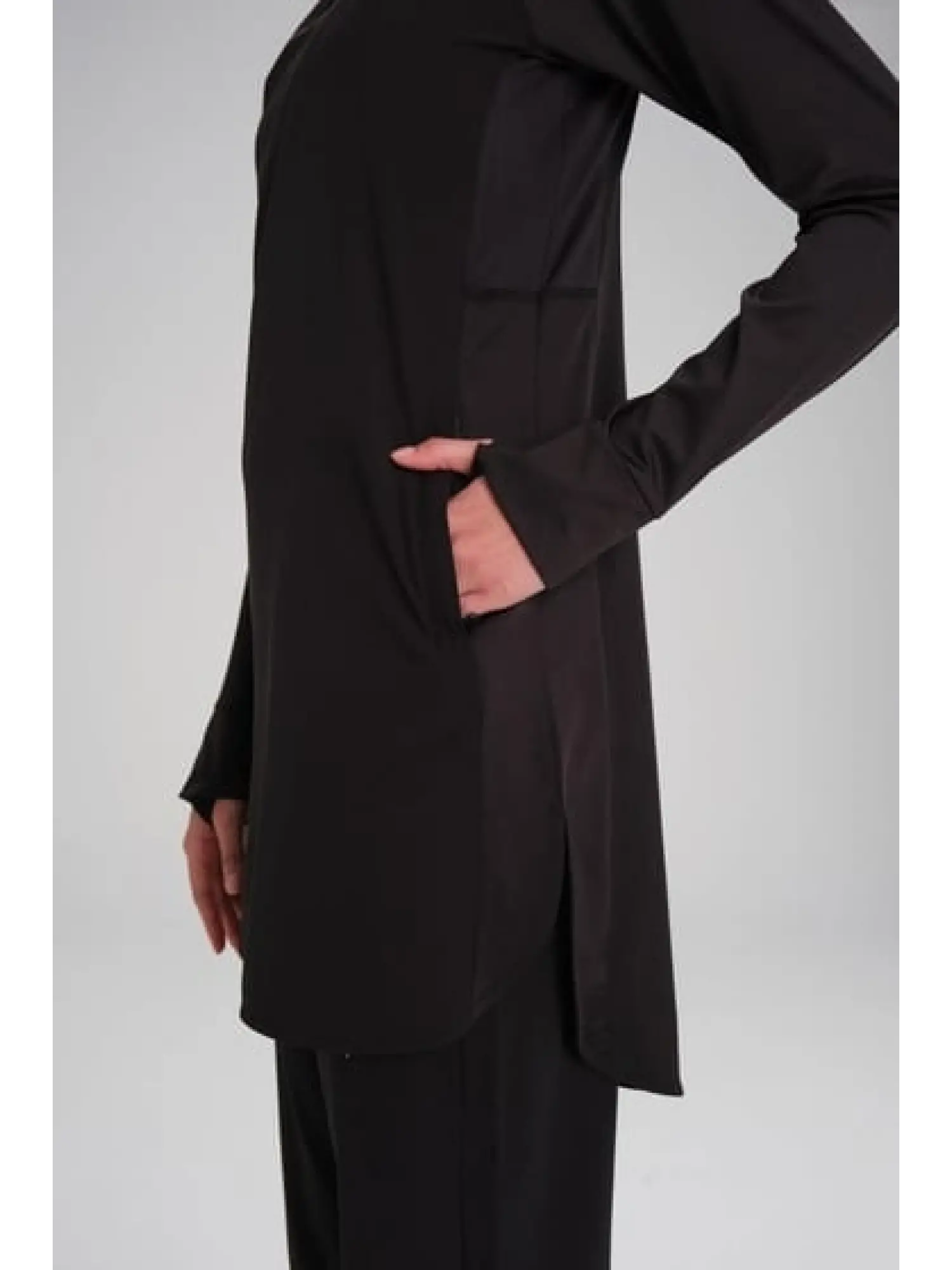 Haşema Active Uzun Kollu Yan Fermuar Cepli Tesettür Antraman Tişörtü ACT7