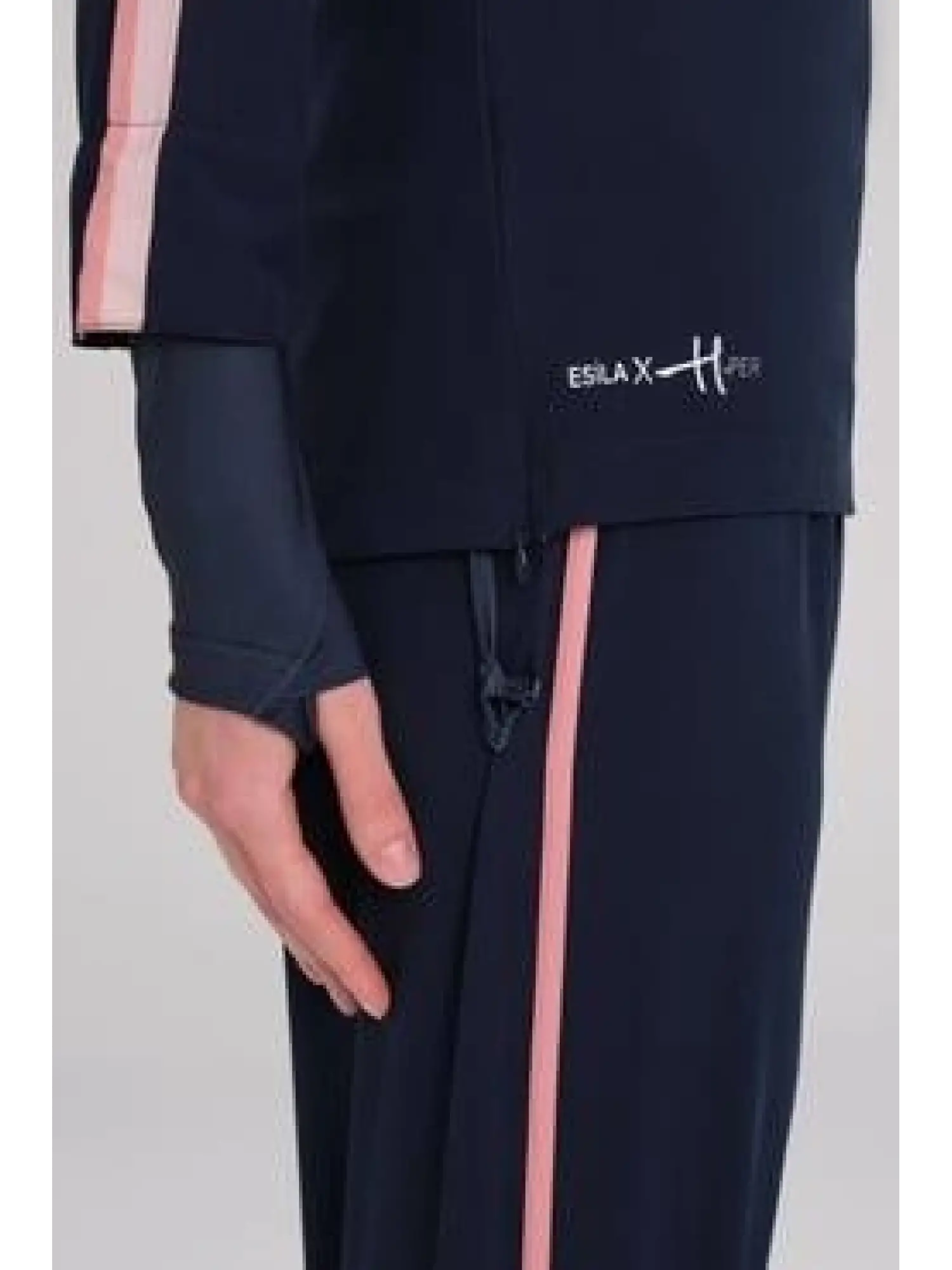 Haşema Esila H-Per Serisi 6 Parça Jileli Lacivert Tam Tesettür Mayo Takımı HSM3125