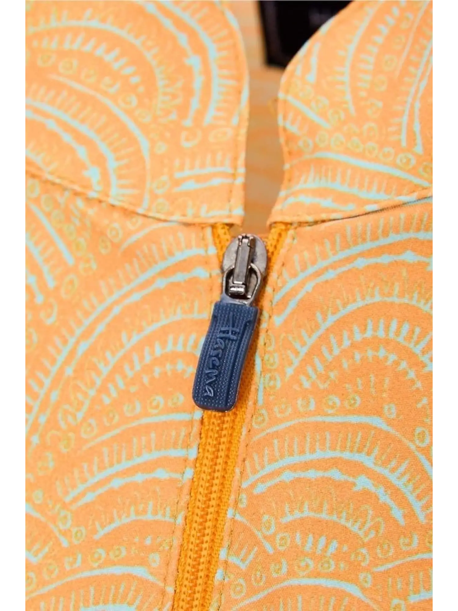 Haşema Esila Sarı Dalga Desenli 5 Parça Tam Tesettür Mayo Takımı 2934