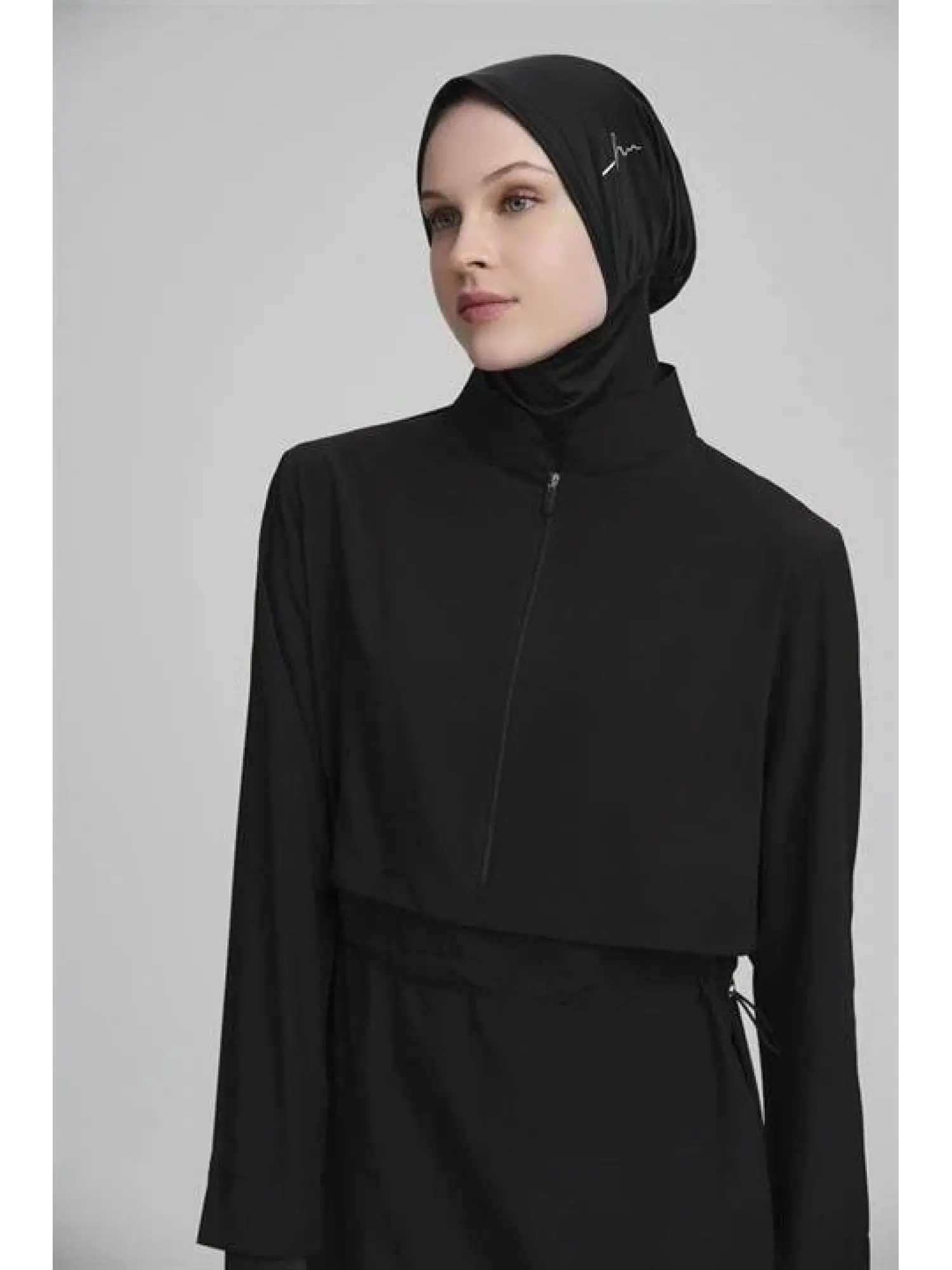 Haşema Esila Serisi 5 Parça Jileli Siyah Tam Tesettür Mayo Takımı HSM2934