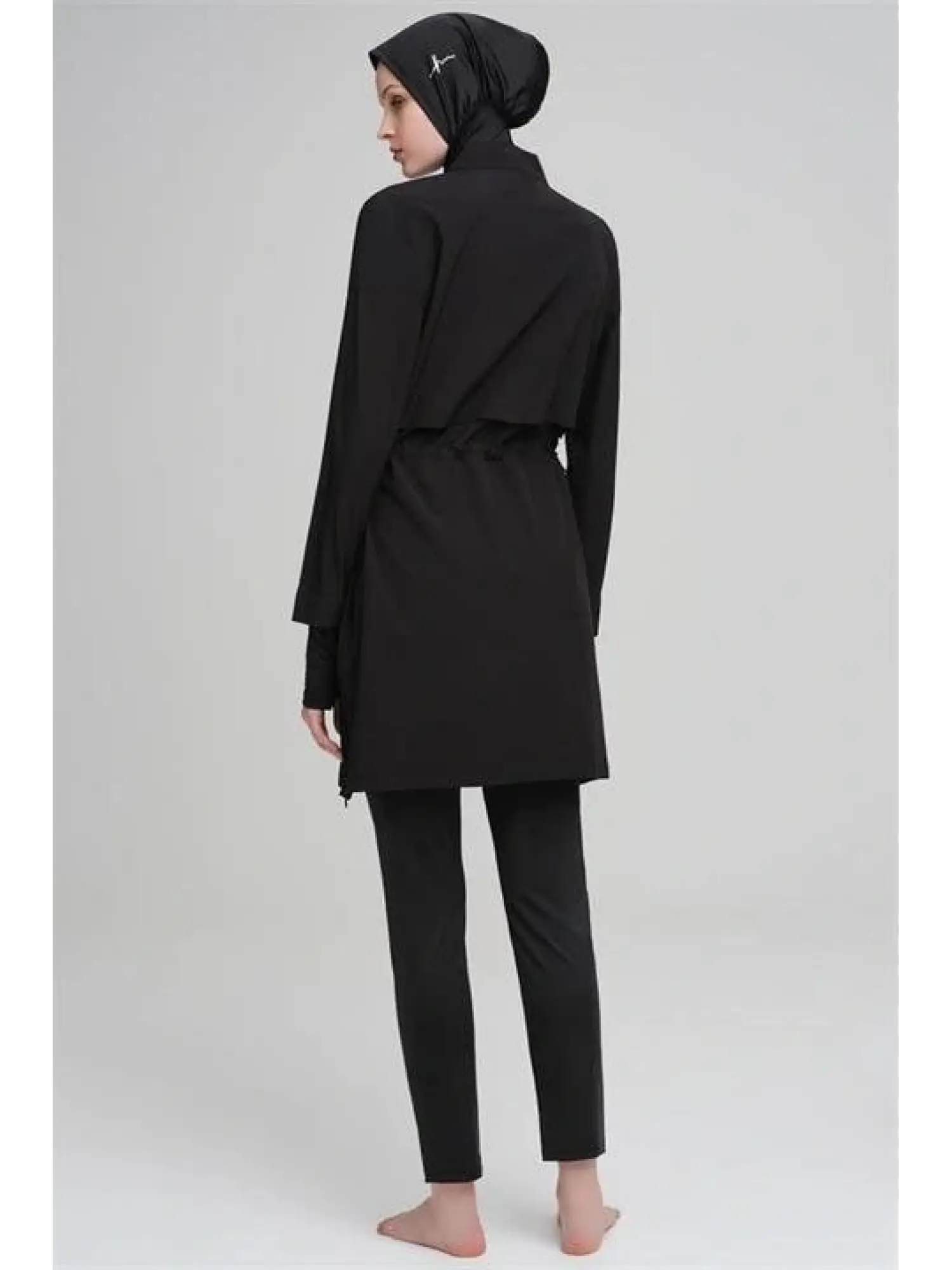 Haşema Esila Serisi 5 Parça Jileli Siyah Tam Tesettür Mayo Takımı HSM2934