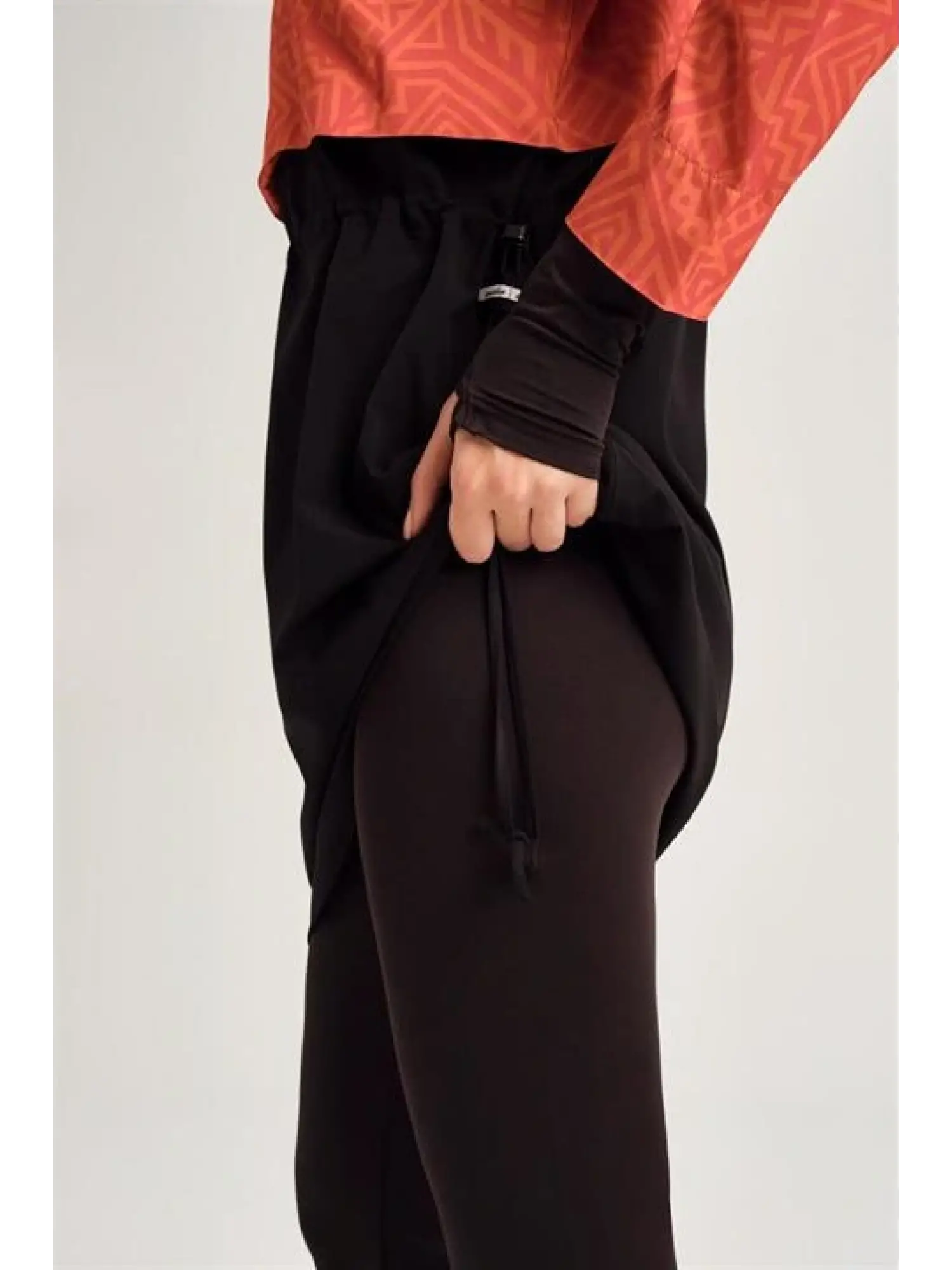 Haşema Esila Serisi 5 Parça Jileli Turuncu-Siyah Tam Tesettür Mayo Takımı HSM2934