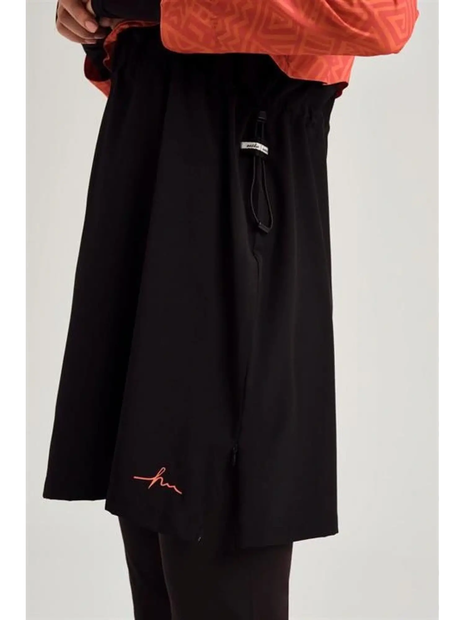 Haşema Esila Serisi 5 Parça Jileli Turuncu-Siyah Tam Tesettür Mayo Takımı HSM2934