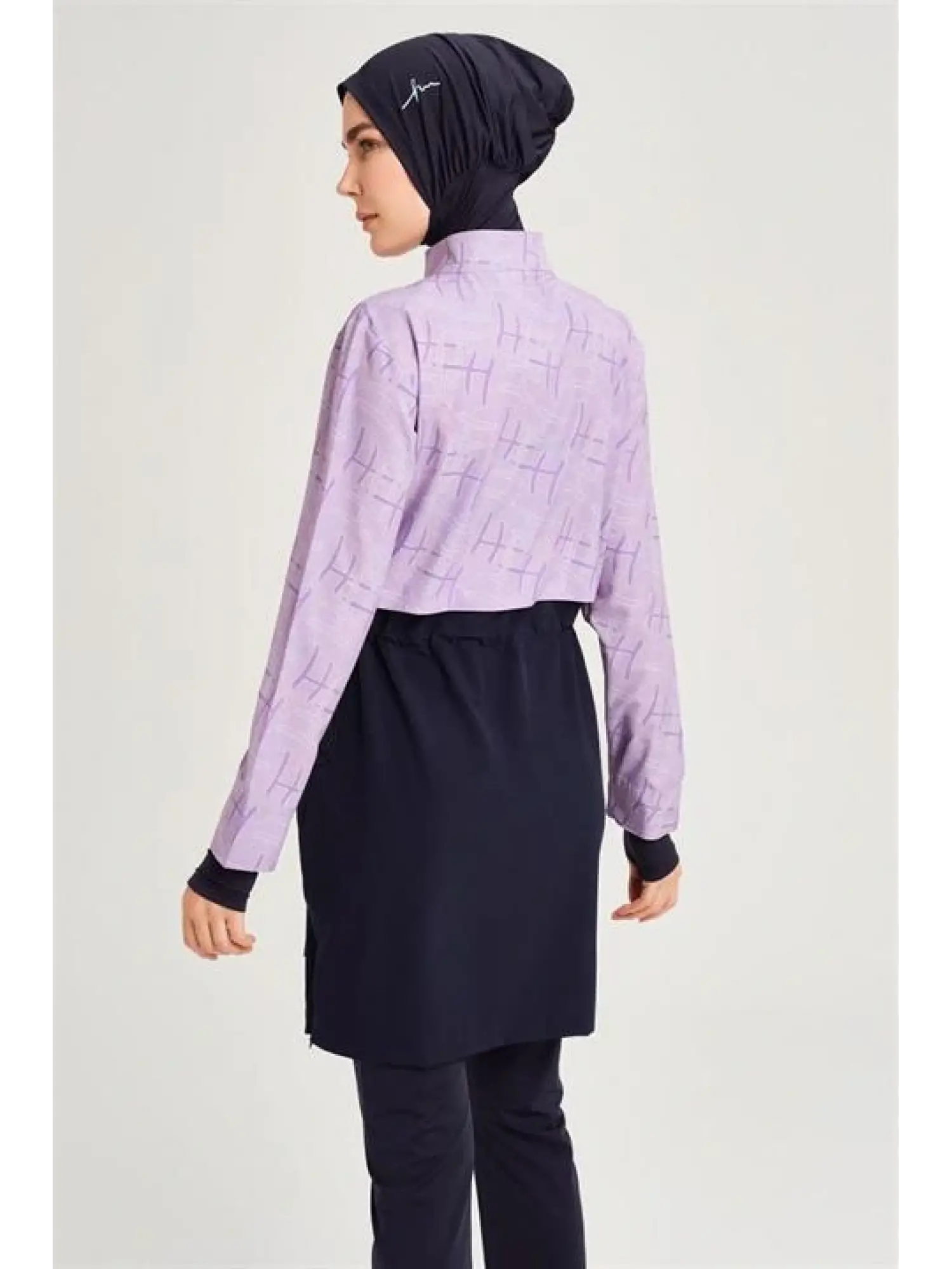Haşema Esila Serisi Monogram Laci-Lila Tam Tesettür Tek Mayo Üstü HSM2934