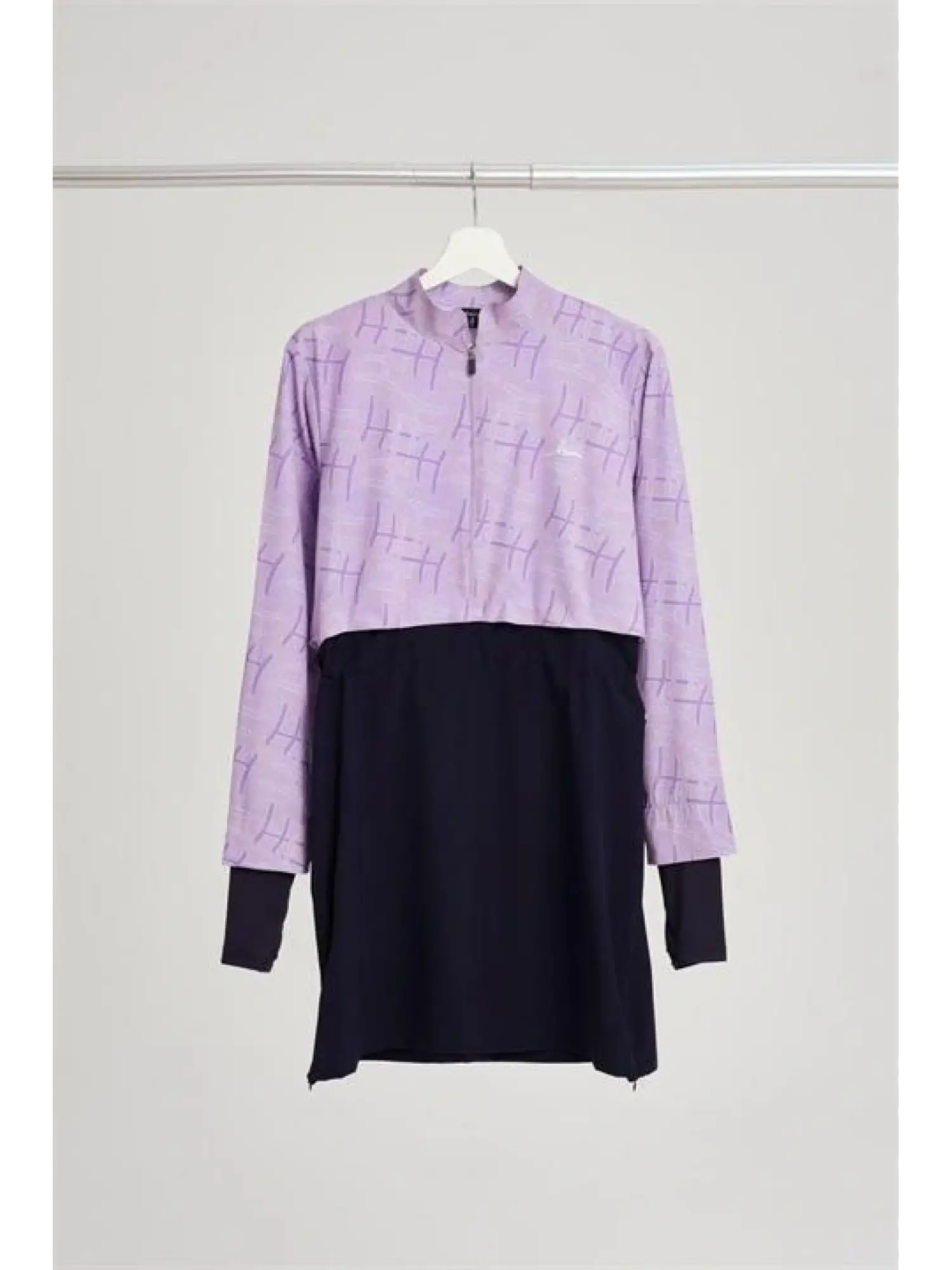 Haşema Esila Serisi Monogram Laci-Lila Tam Tesettür Tek Mayo Üstü HSM2934