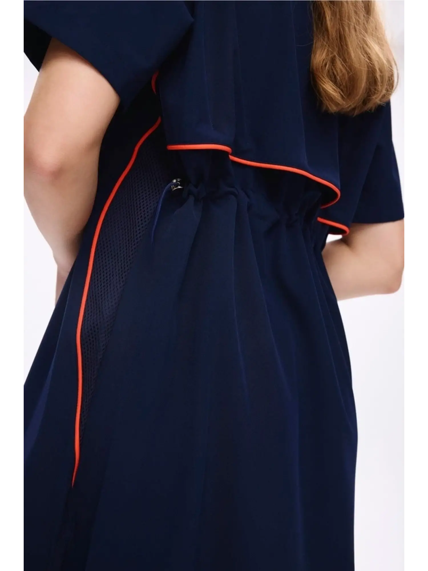 Haşema Fermuarlı Lacivert Esnek Dokuma 5 Parça Yarı Kapalı Mayo Takımı HSM5011