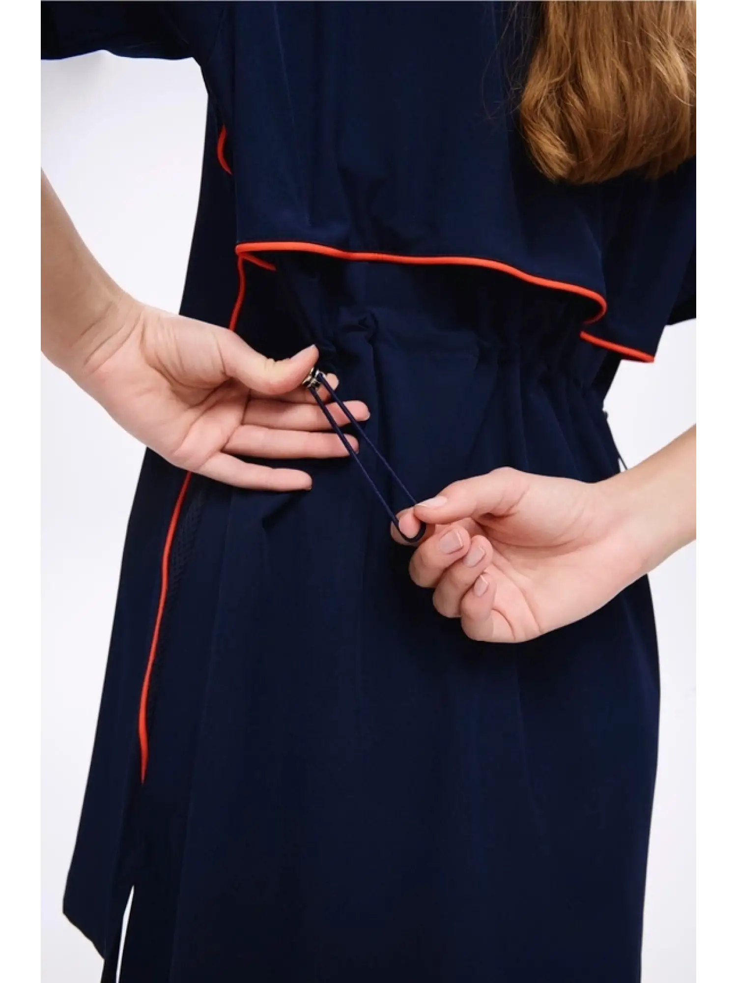 Haşema Fermuarlı Lacivert Esnek Dokuma 5 Parça Yarı Kapalı Mayo Takımı HSM5011