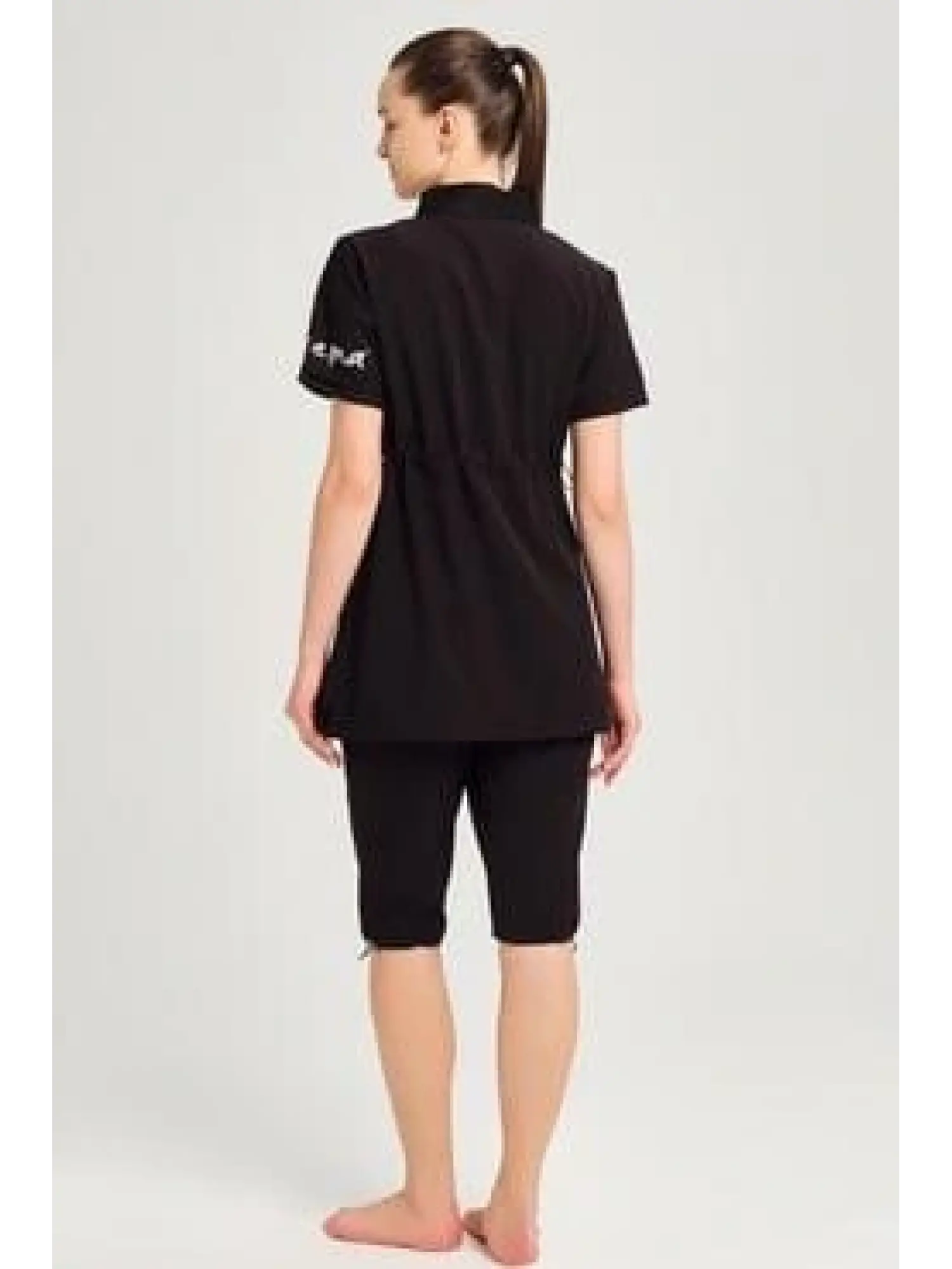 Haşema File Cep Detaylı Kısa Kol Fermuarlı Mürdüm Havuz Mayo Takımı H2843