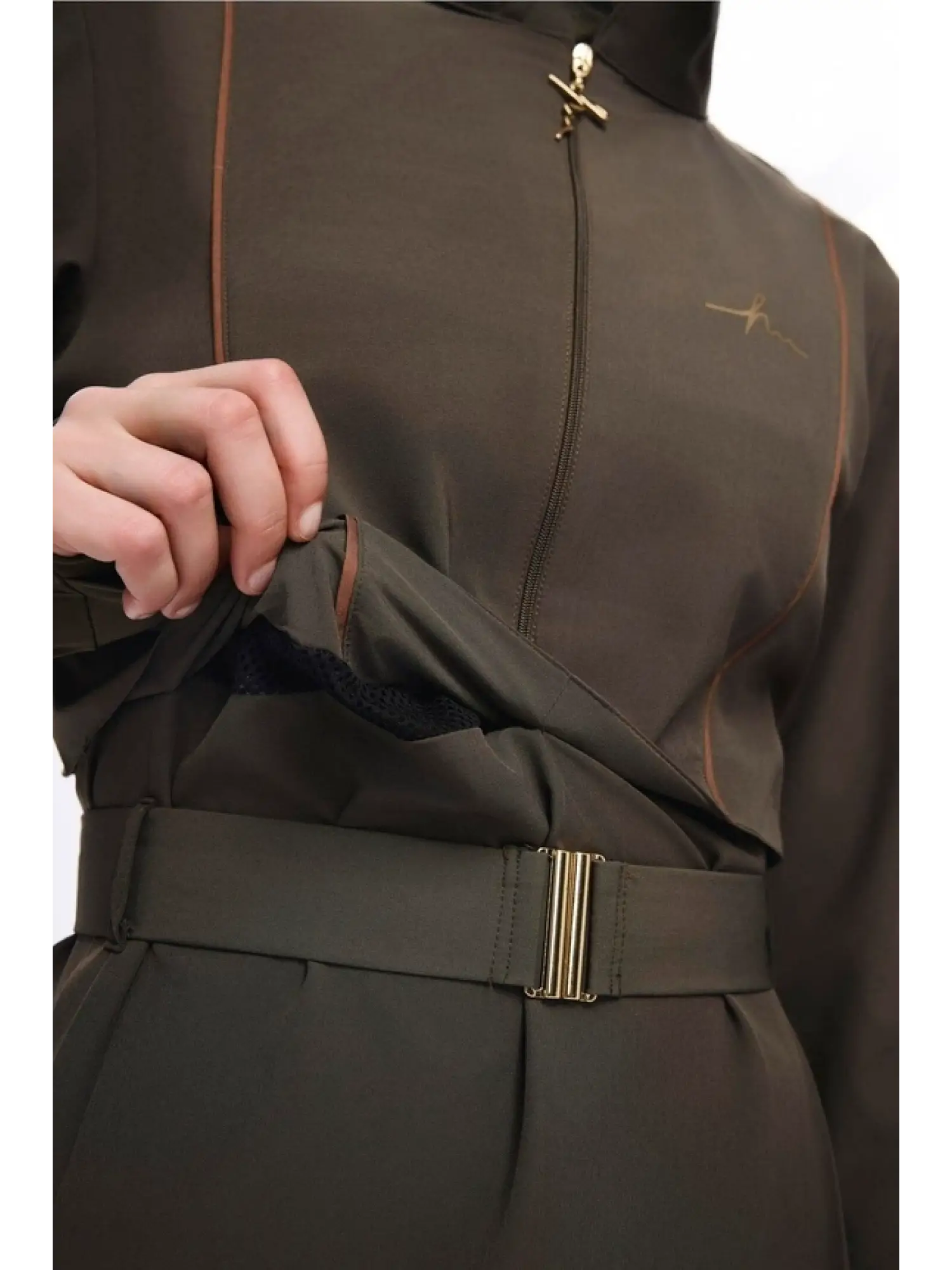 Haşema Kemer Toka Detaylı 5 Parça Haki Mayo Takımı HSM5017