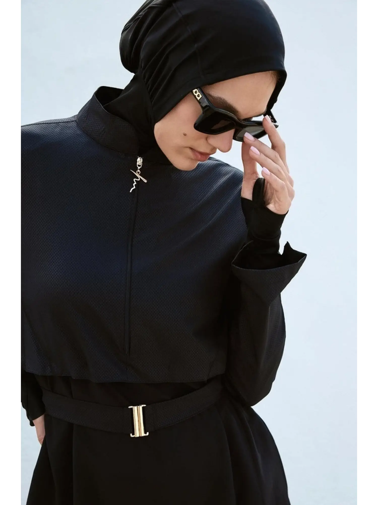 Haşema Kemer Toka Detaylı 5 Parça Siyah Mayo Takımı HSM5027