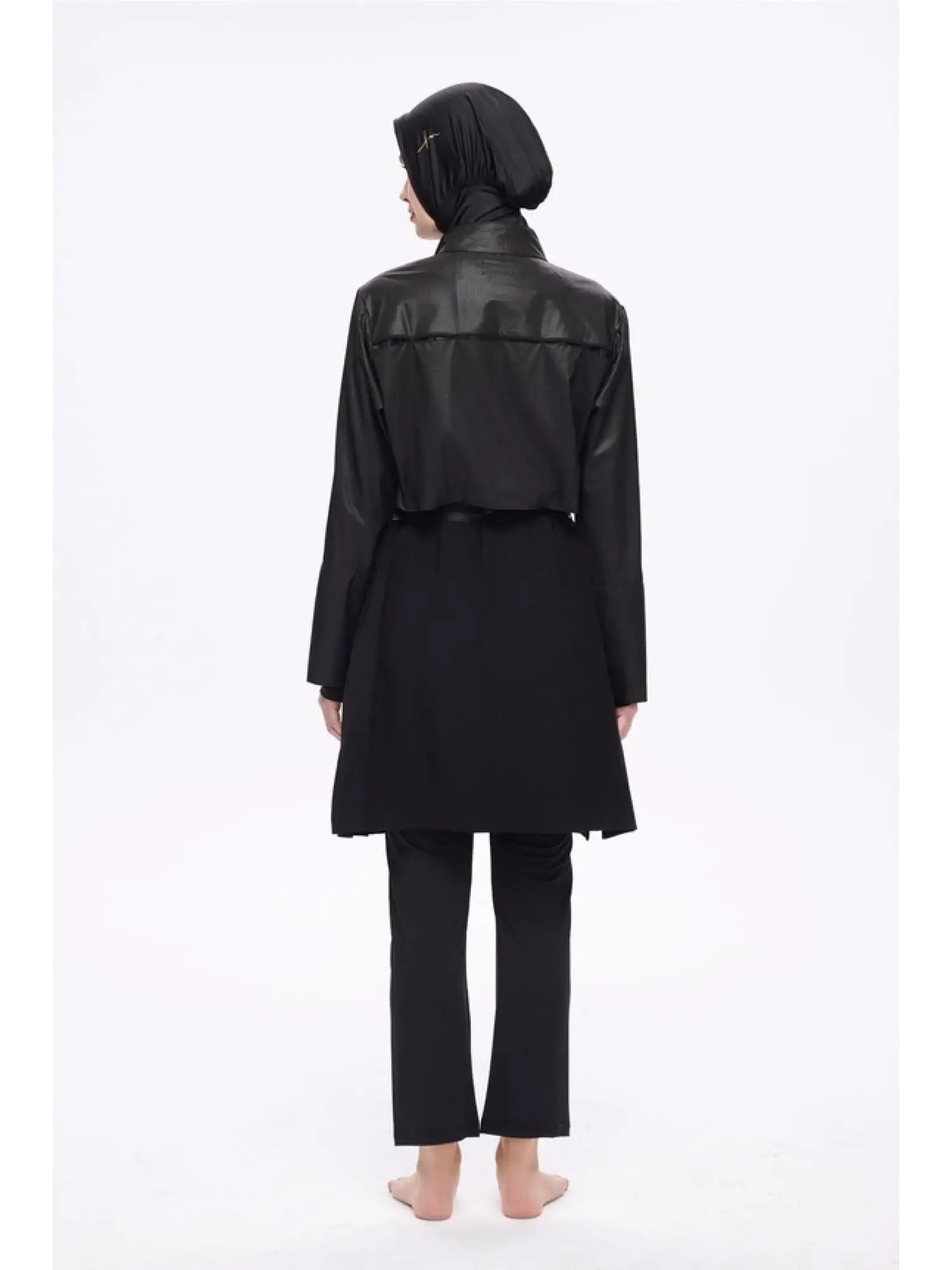 Haşema Kemer Toka Detaylı 5 Parça Siyah Mayo Takımı HSM5027