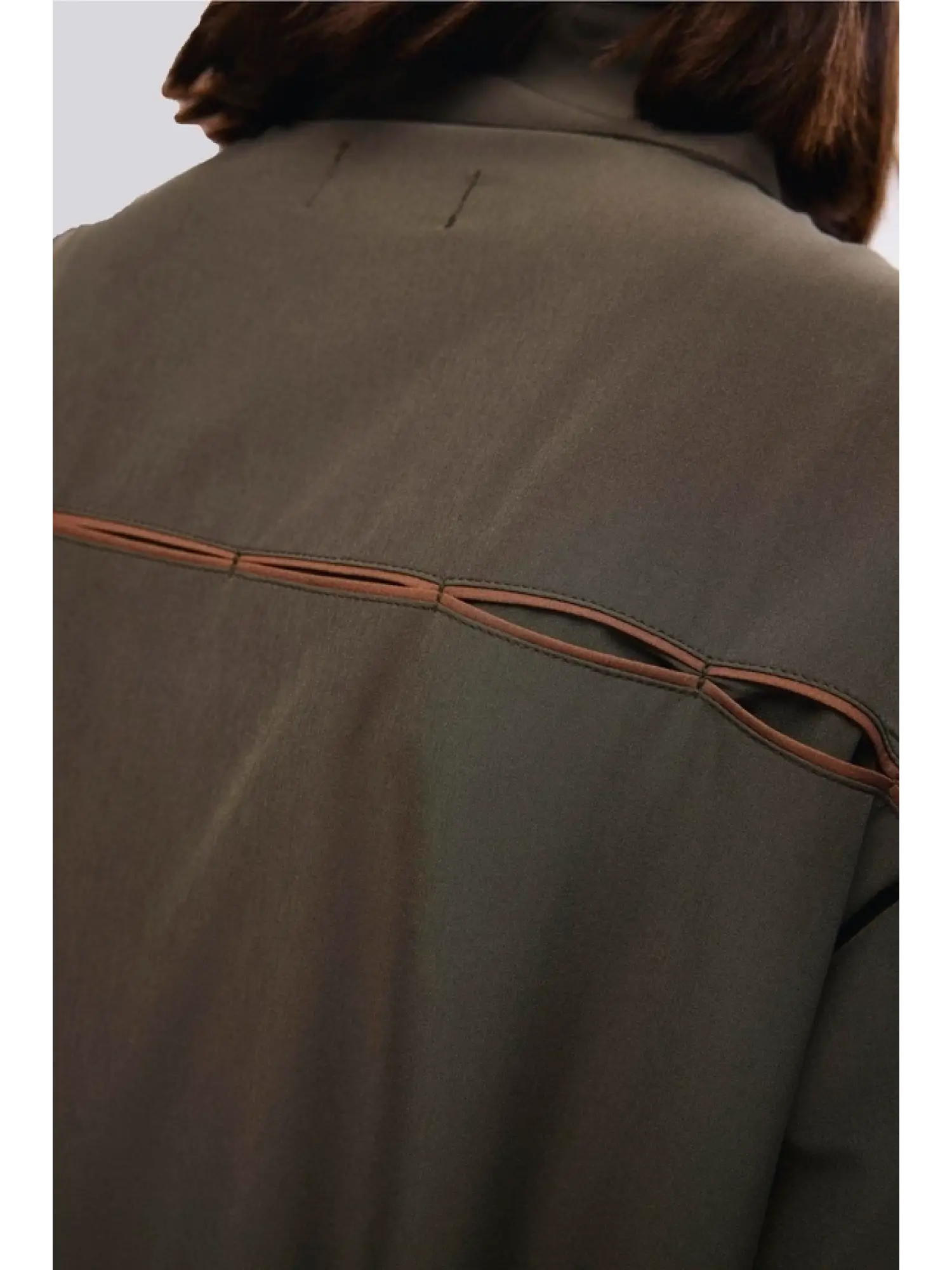 Haşema Kemer Toka Detaylı 5 Parça Yarı Kaplı Haki Mayo Takımı HSM5047