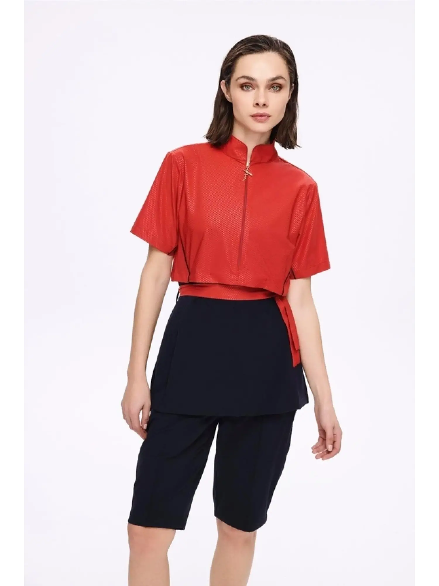 Haşema Kuşak Detaylı 5 Parça Yarı Kapalı Mayo Takımı HSM5046