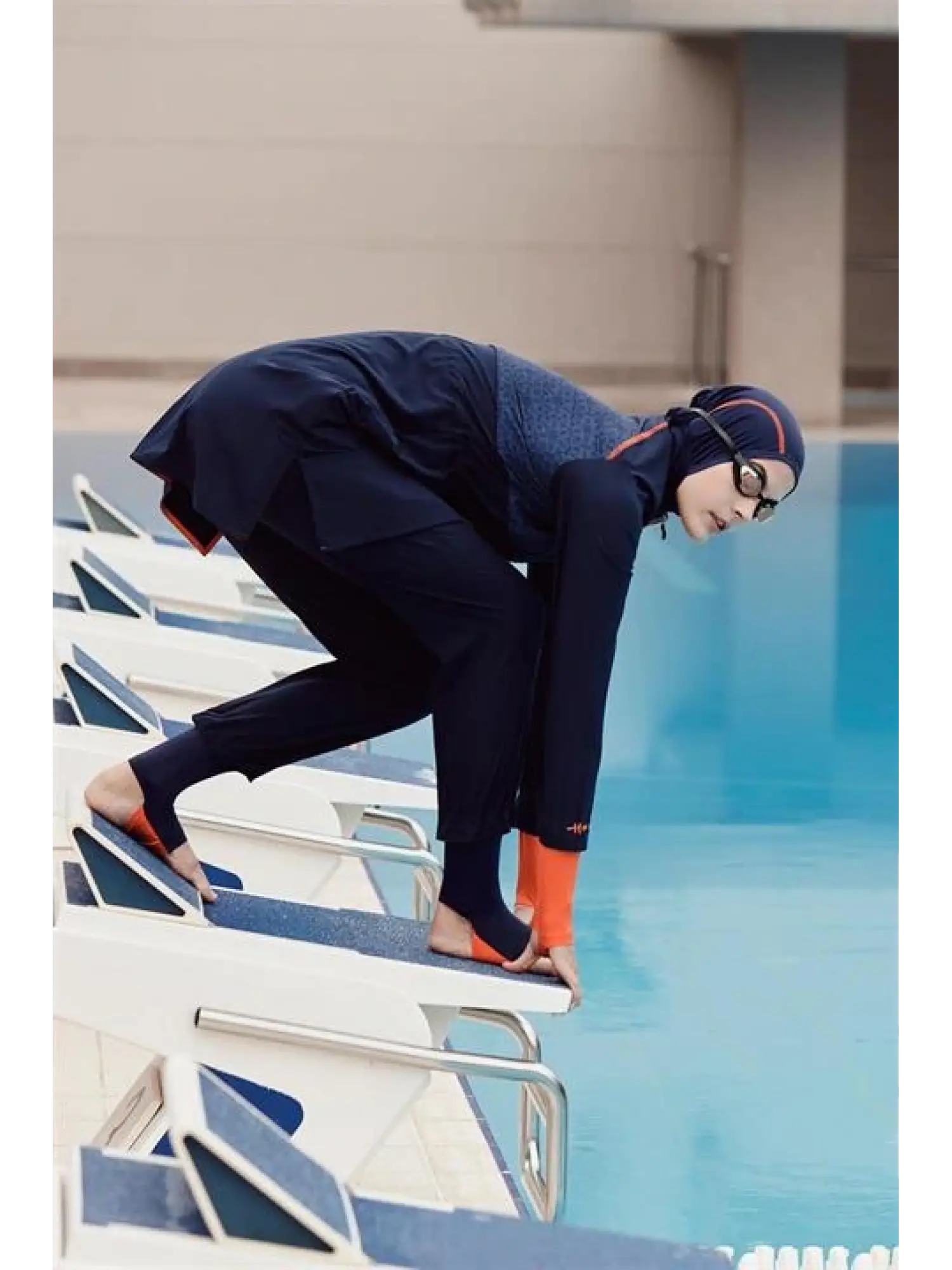 Haşema Performans Serisi 6 Parça Lacivert Tesettür Mayo HSM2010