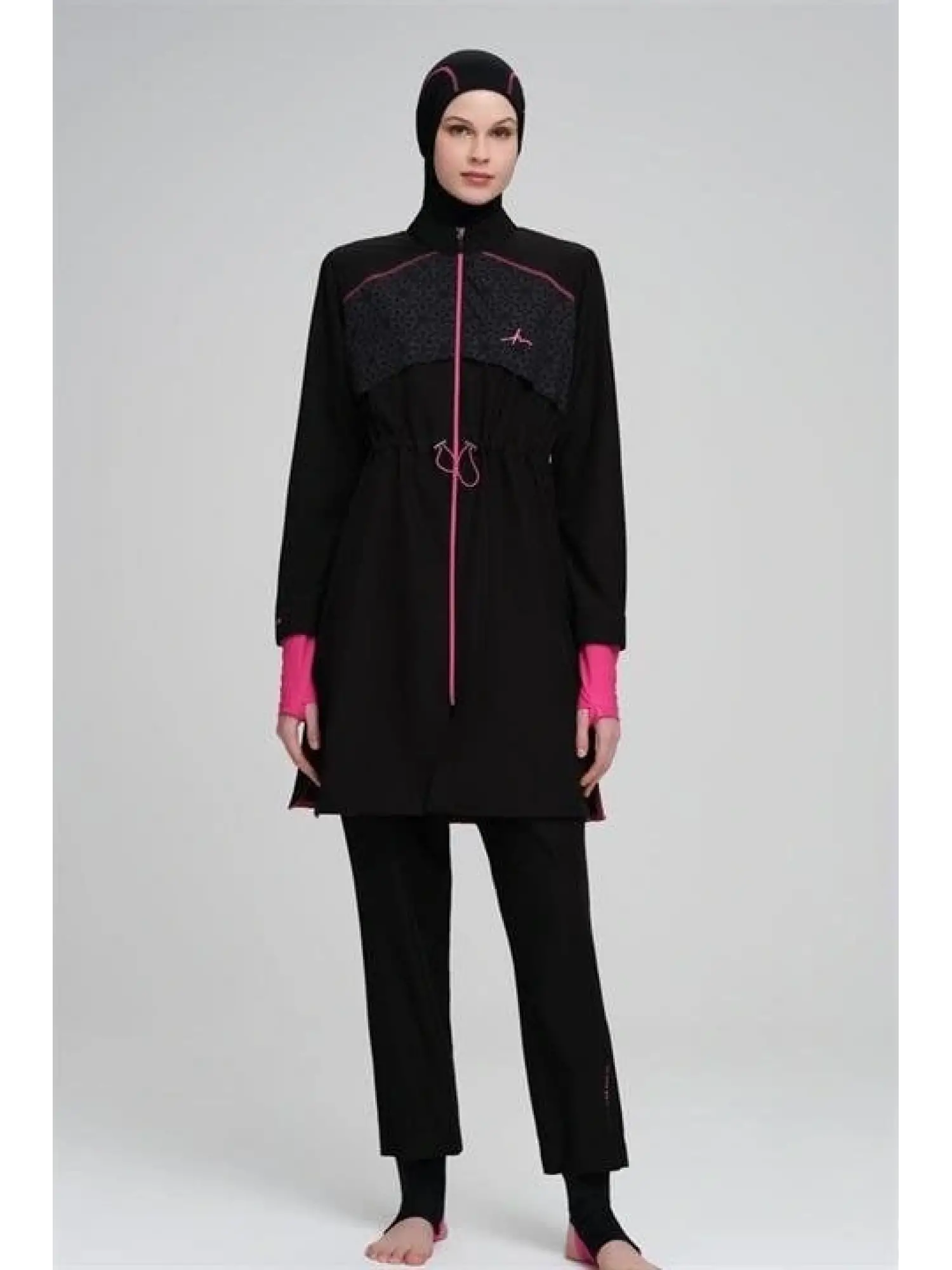Haşema Performans Serisi 6 Parça Siyah Tesettür Mayo HSM2010