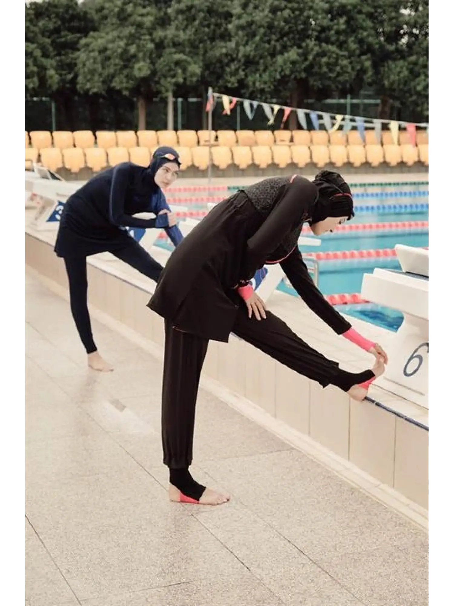 Haşema Performans Serisi 6 Parça Siyah Tesettür Mayo HSM2010