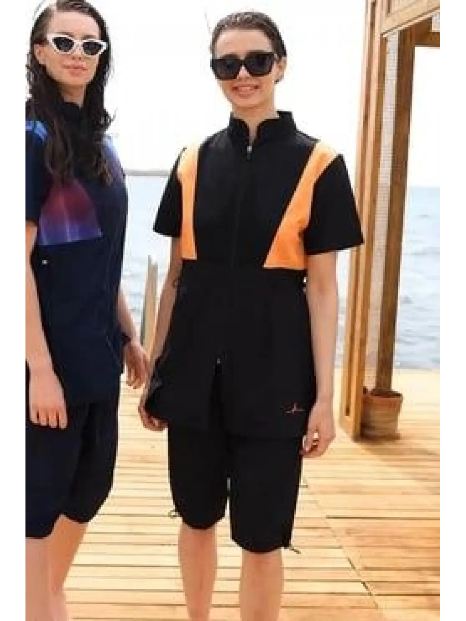 Haşema Senay Siyah-Turuncu 4 Parça Mayo Takımı HSM5002