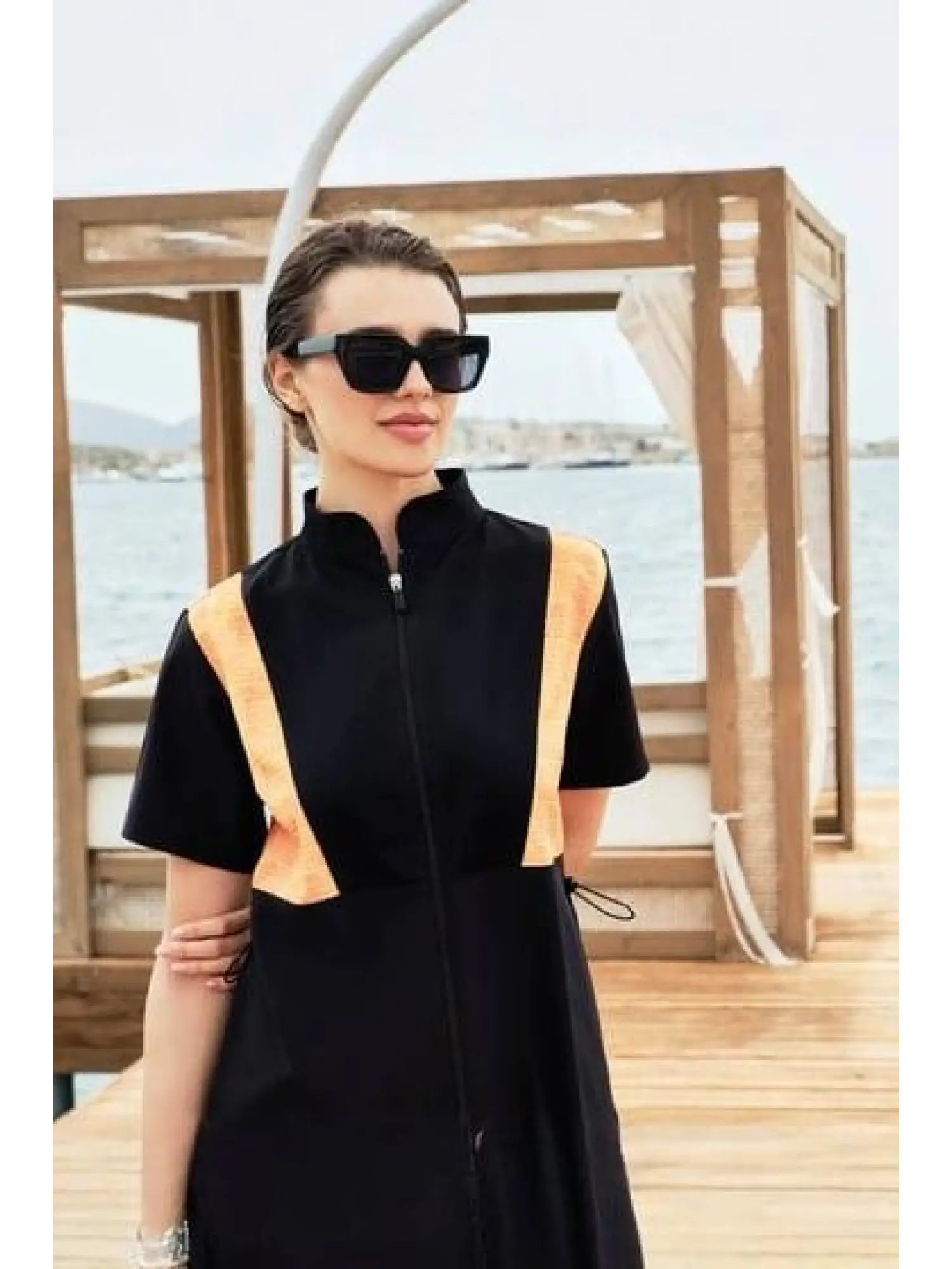 Haşema Senay Siyah-Turuncu 4 Parça Mayo Takımı HSM5002