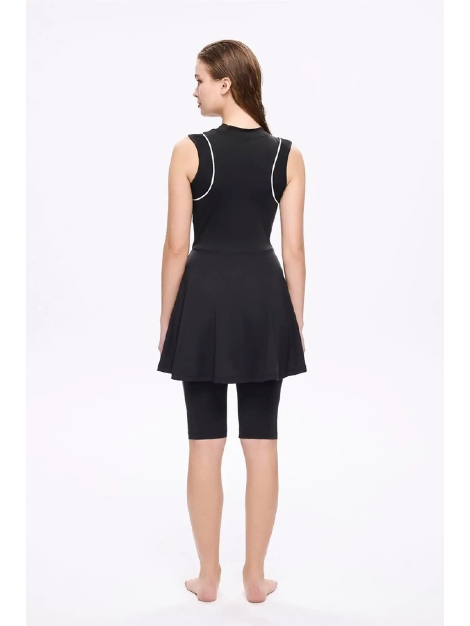 Haşema Spor Kesim Siyah 4 Parça Yarı Kapalı Mayo Takımı HSM5014