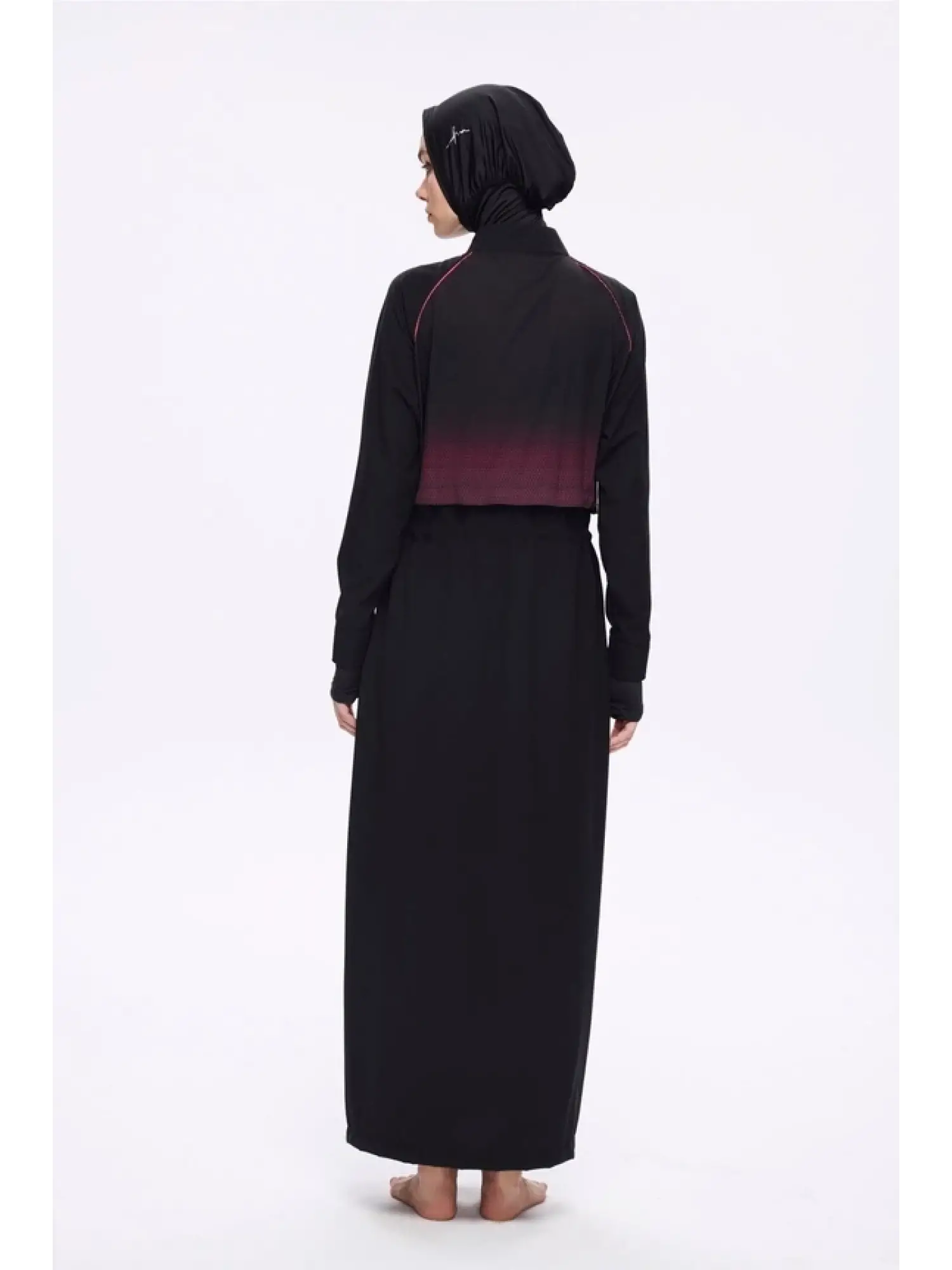 Haşema Tam Boy Siyah 5 Parça Tesettür Mayo Takımı HSM5048