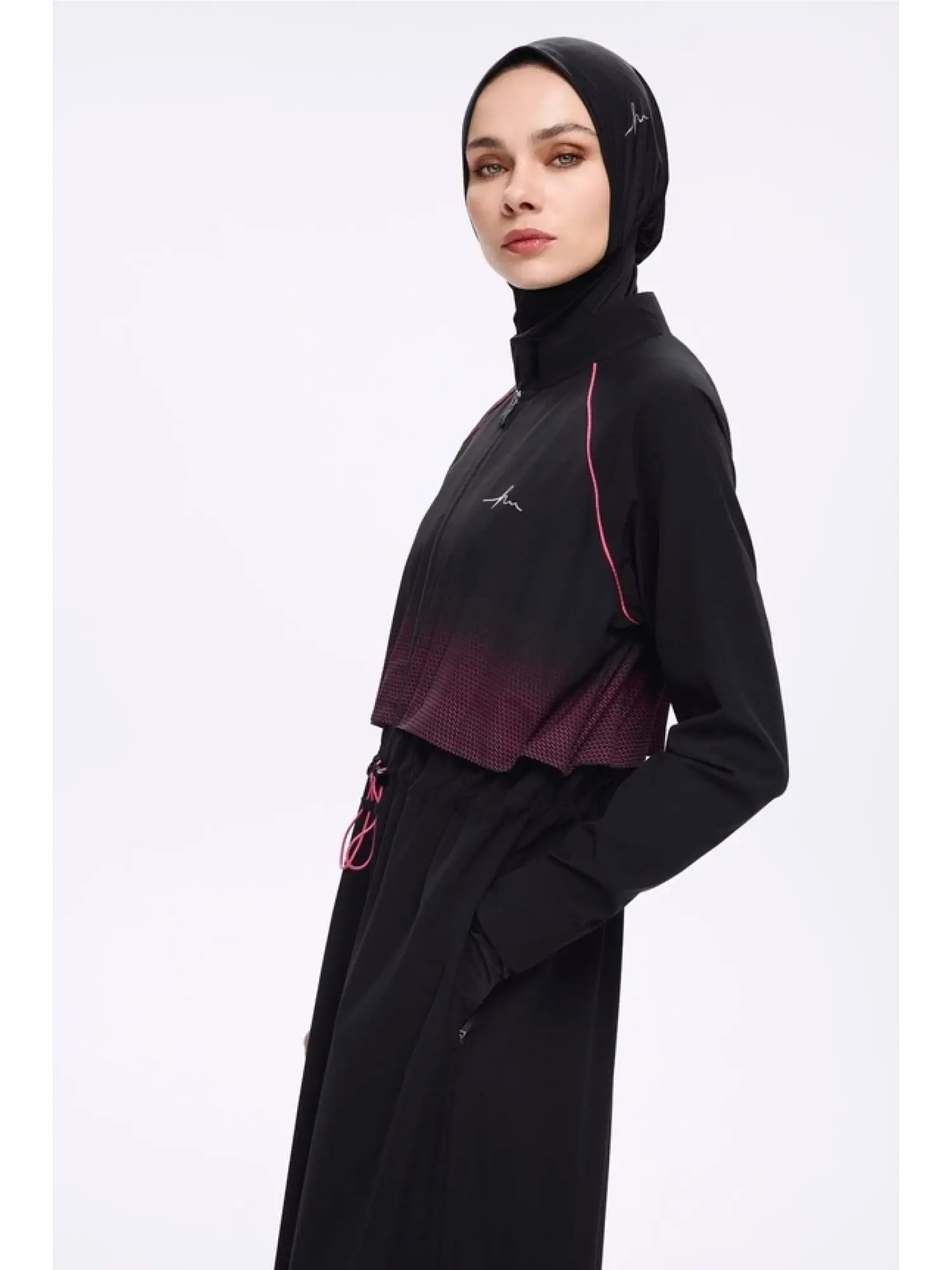 Haşema Tam Boy Siyah 5 Parça Tesettür Mayo Takımı HSM5048