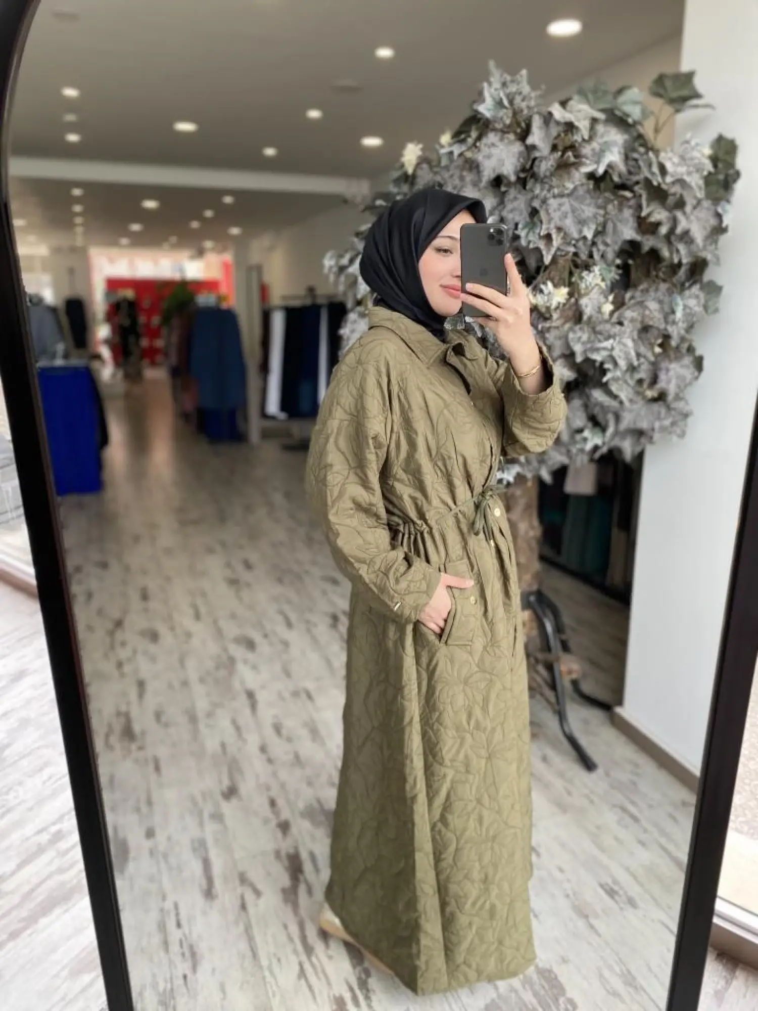 İnvee Belden Büzmeli Gömlek Yaka Kap 7041