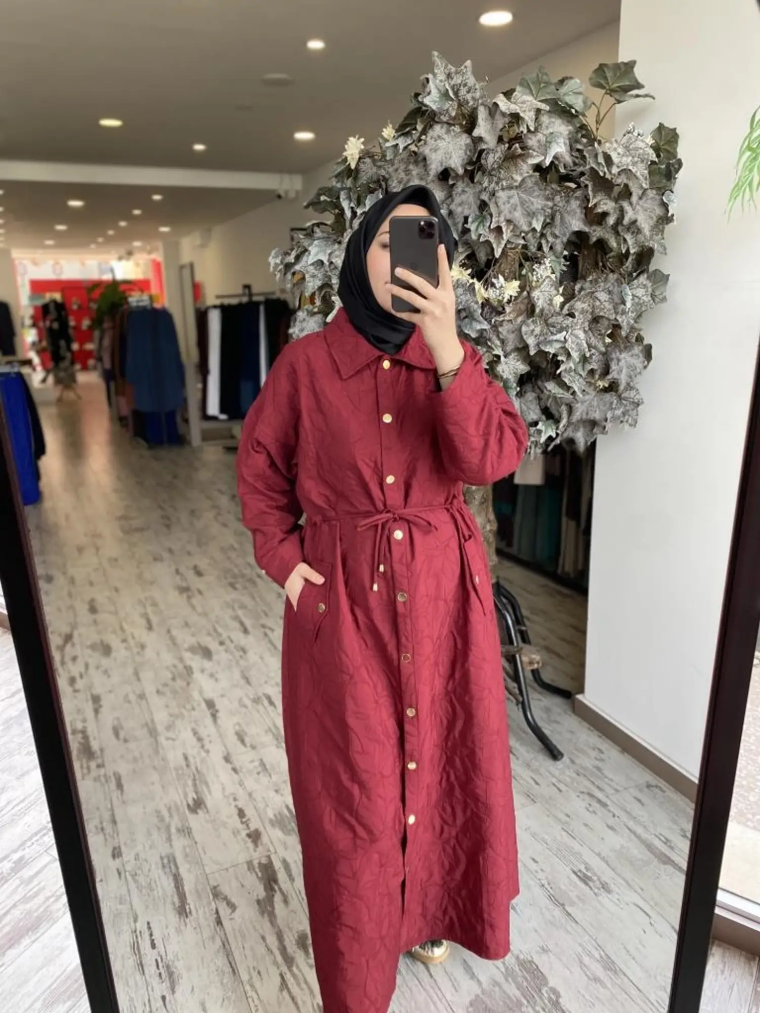 İnvee Belden Büzmeli Gömlek Yaka Kap 7041