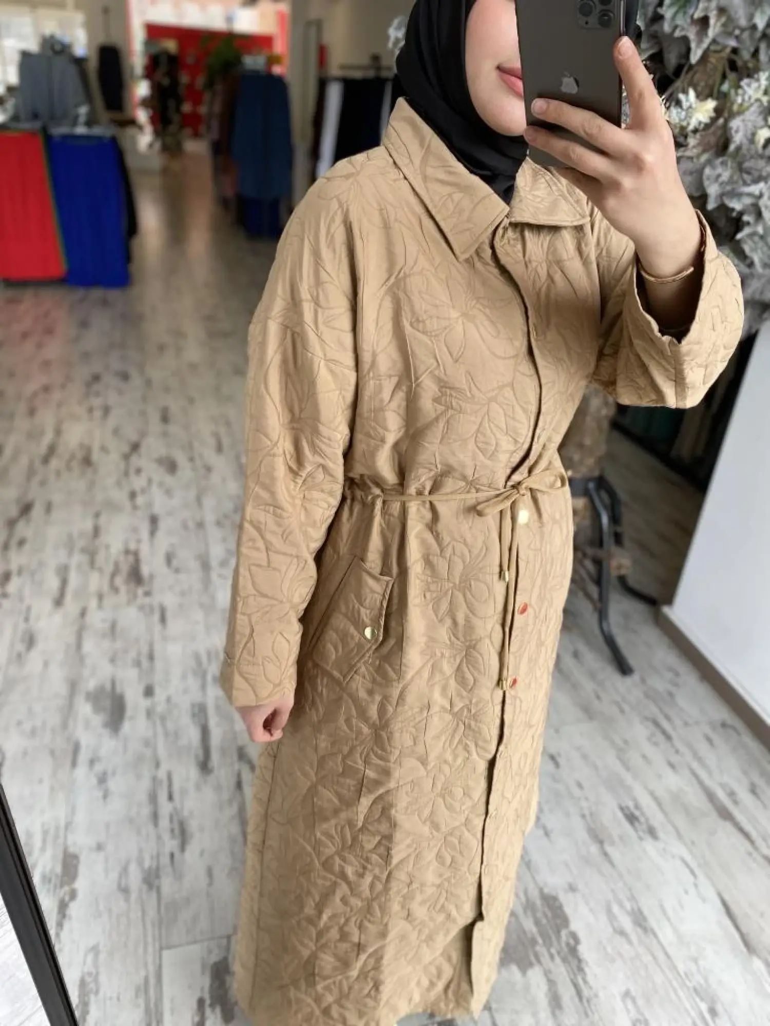 İnvee Belden Büzmeli Gömlek Yaka Kap 7041