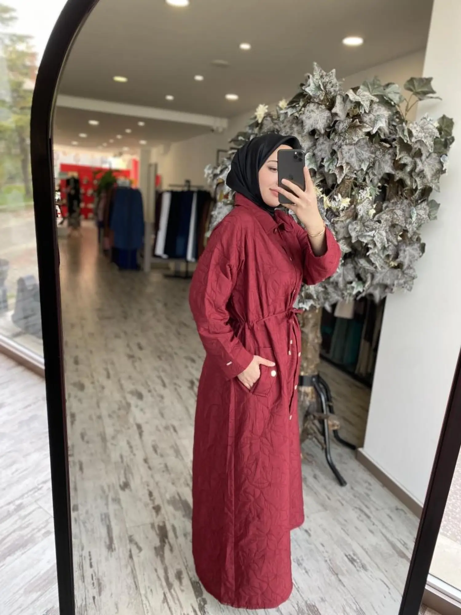 İnvee Belden Büzmeli Gömlek Yaka Kap 7041