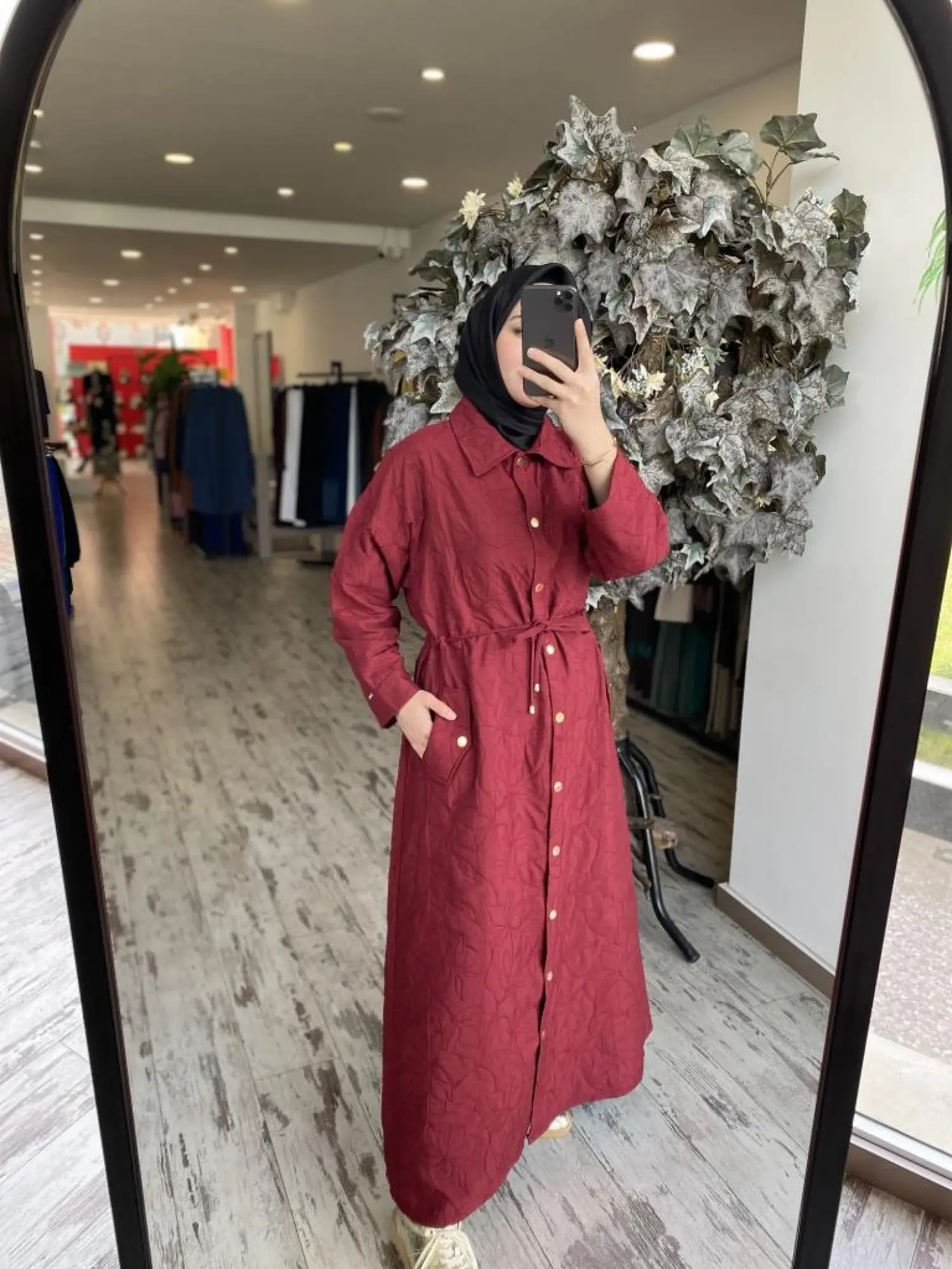 İnvee Belden Büzmeli Gömlek Yaka Kap 7041