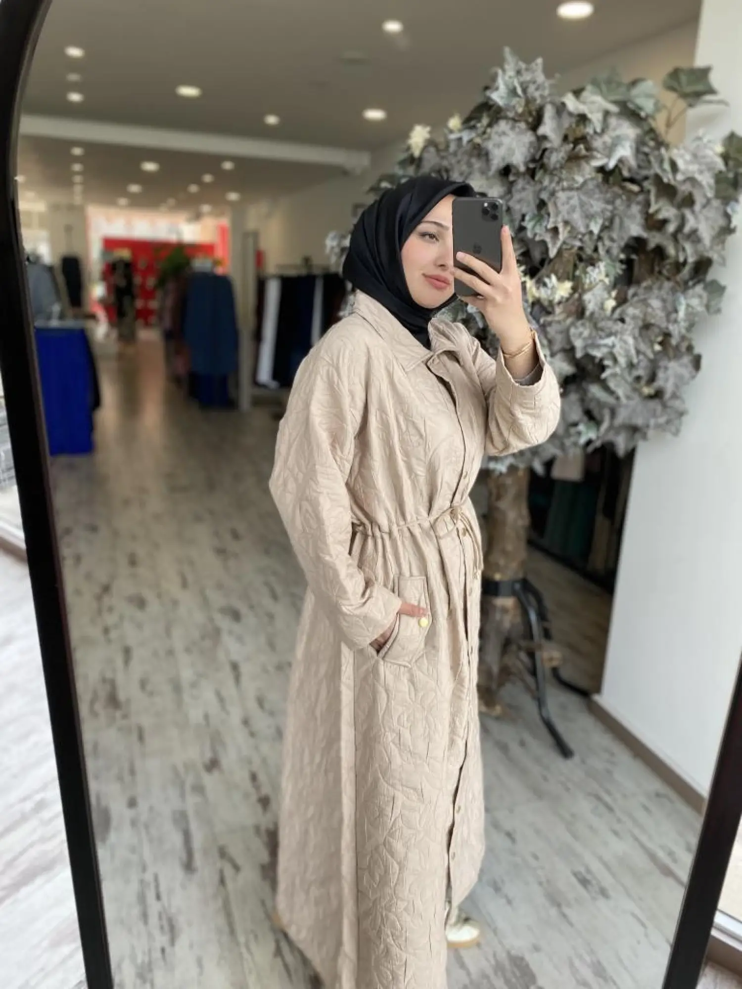 İnvee Belden Büzmeli Gömlek Yaka Kap 7041