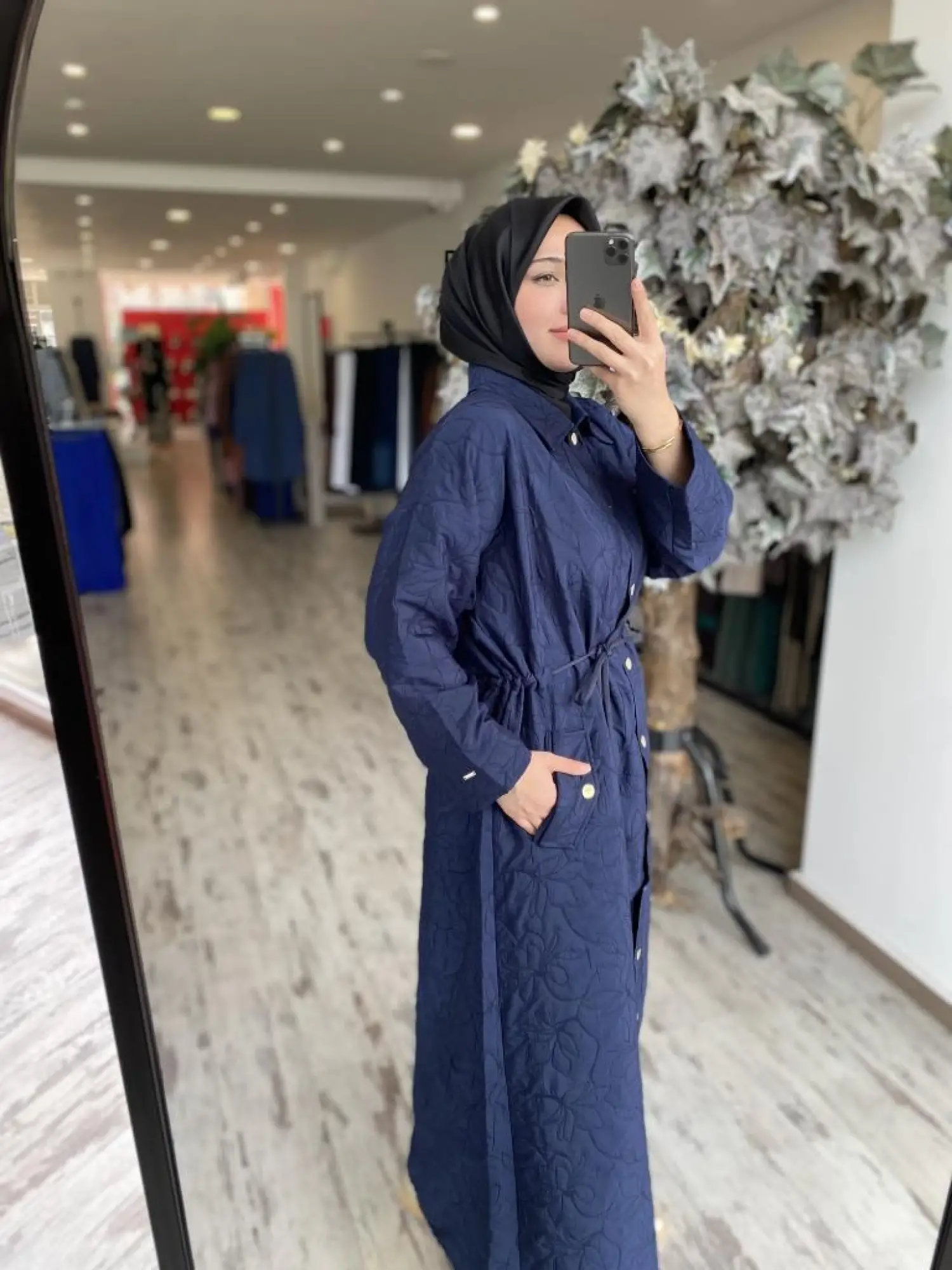 İnvee Belden Büzmeli Gömlek Yaka Kap 7041