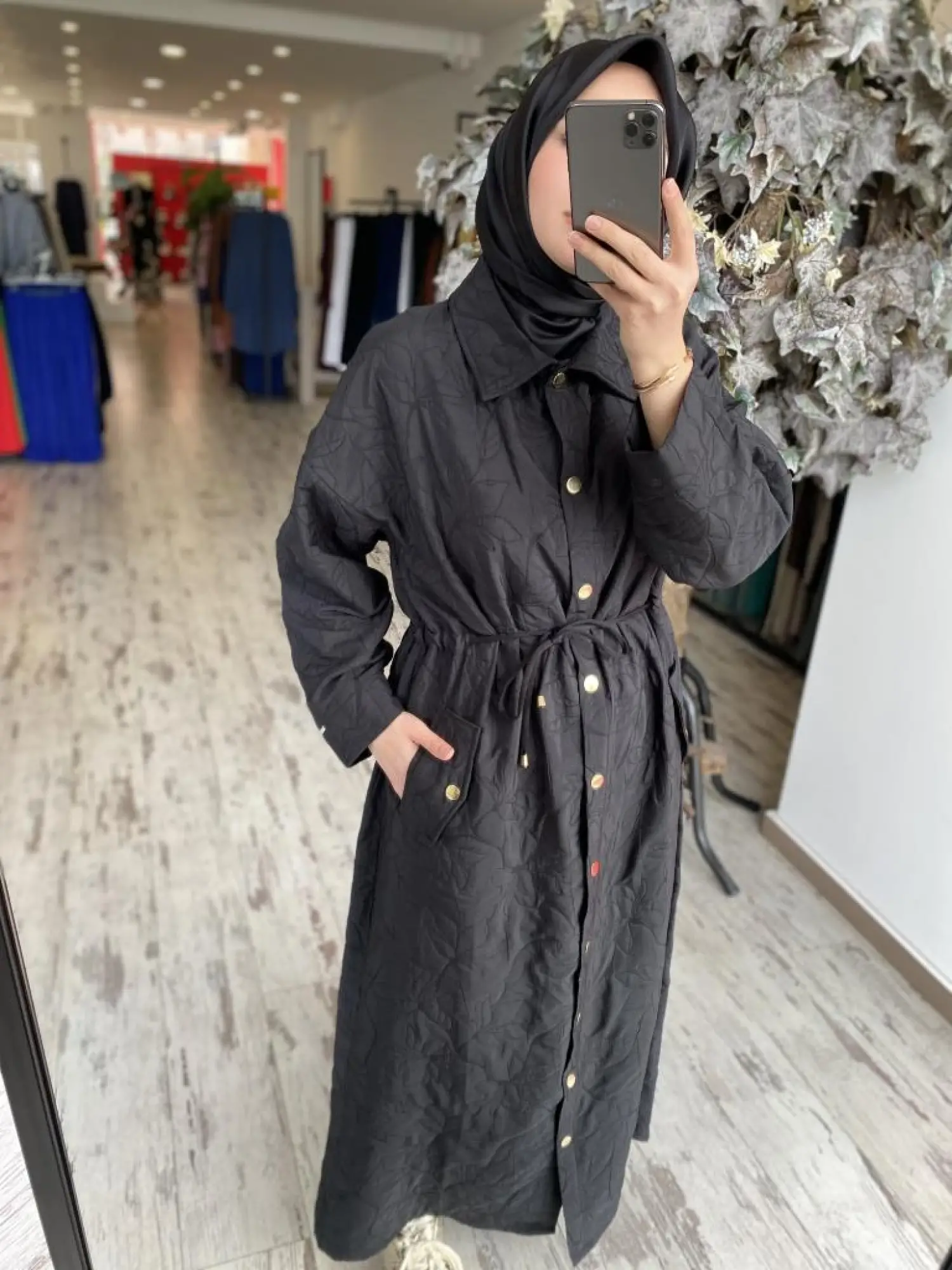 İnvee Belden Büzmeli Gömlek Yaka Kap 7041