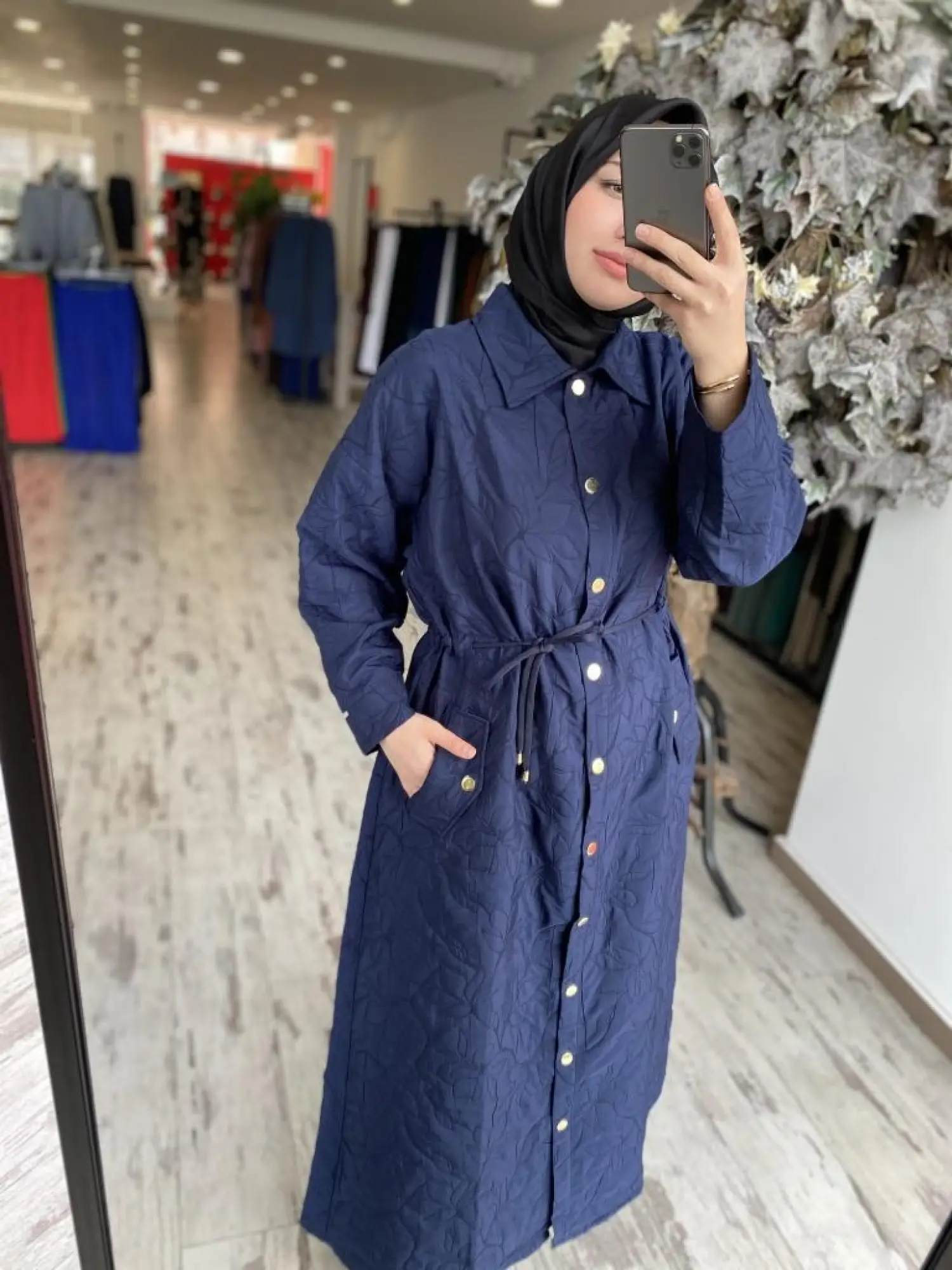 İnvee Belden Büzmeli Gömlek Yaka Kap 7041