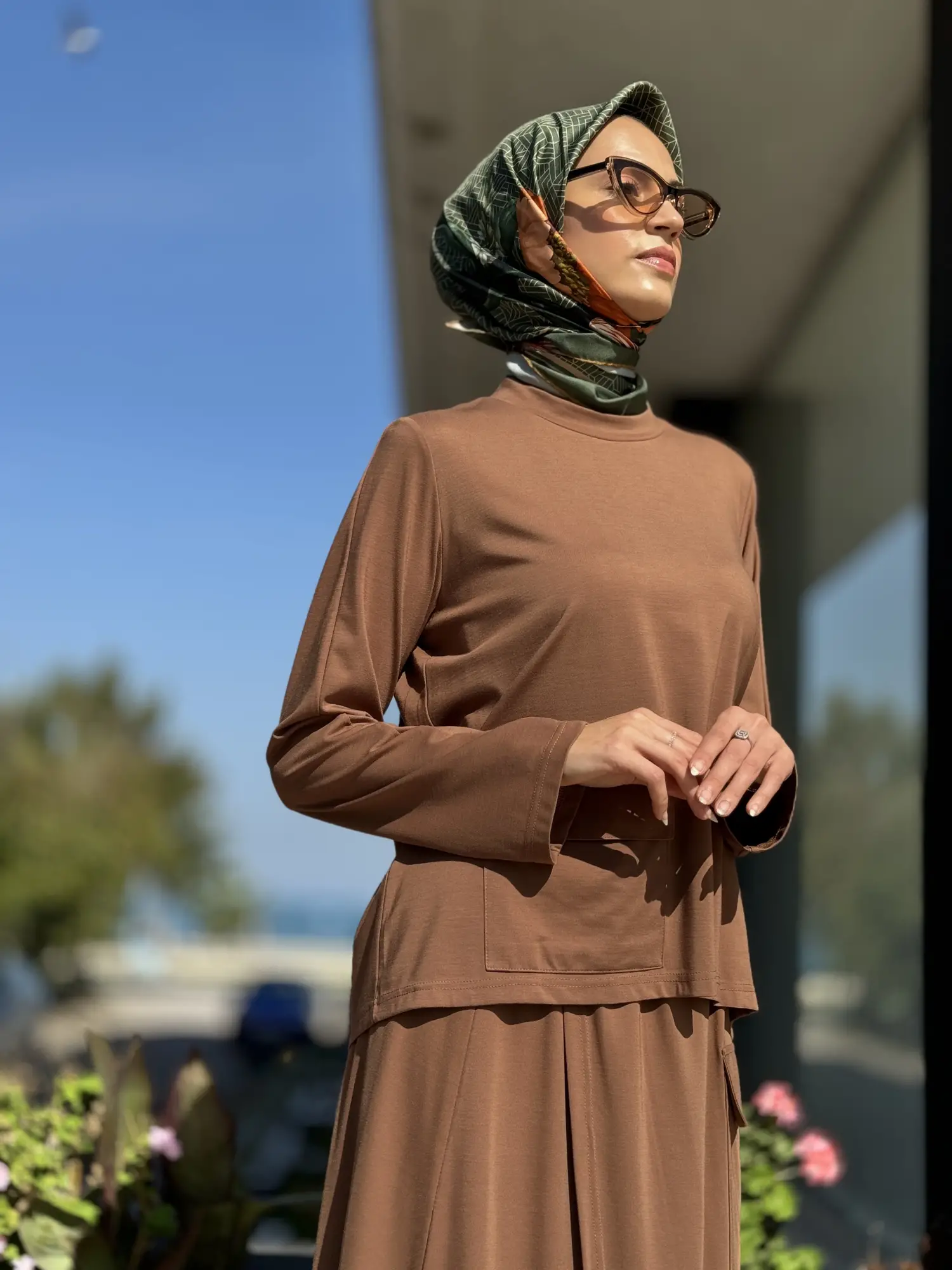 İNVEE Cep Detaylı Bluz Etek Takım 7023