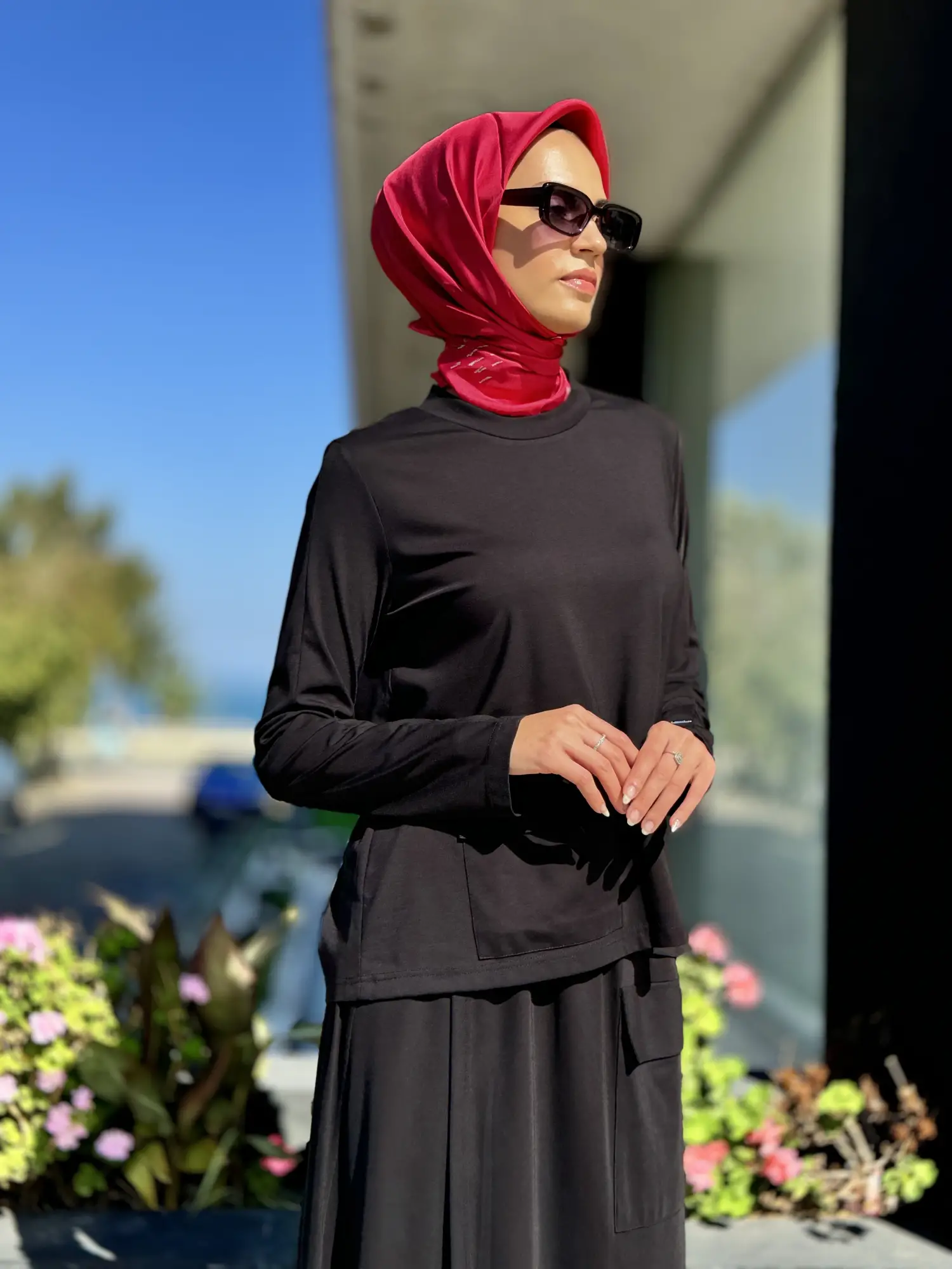 İNVEE Cep Detaylı Bluz Etek Takım 7023