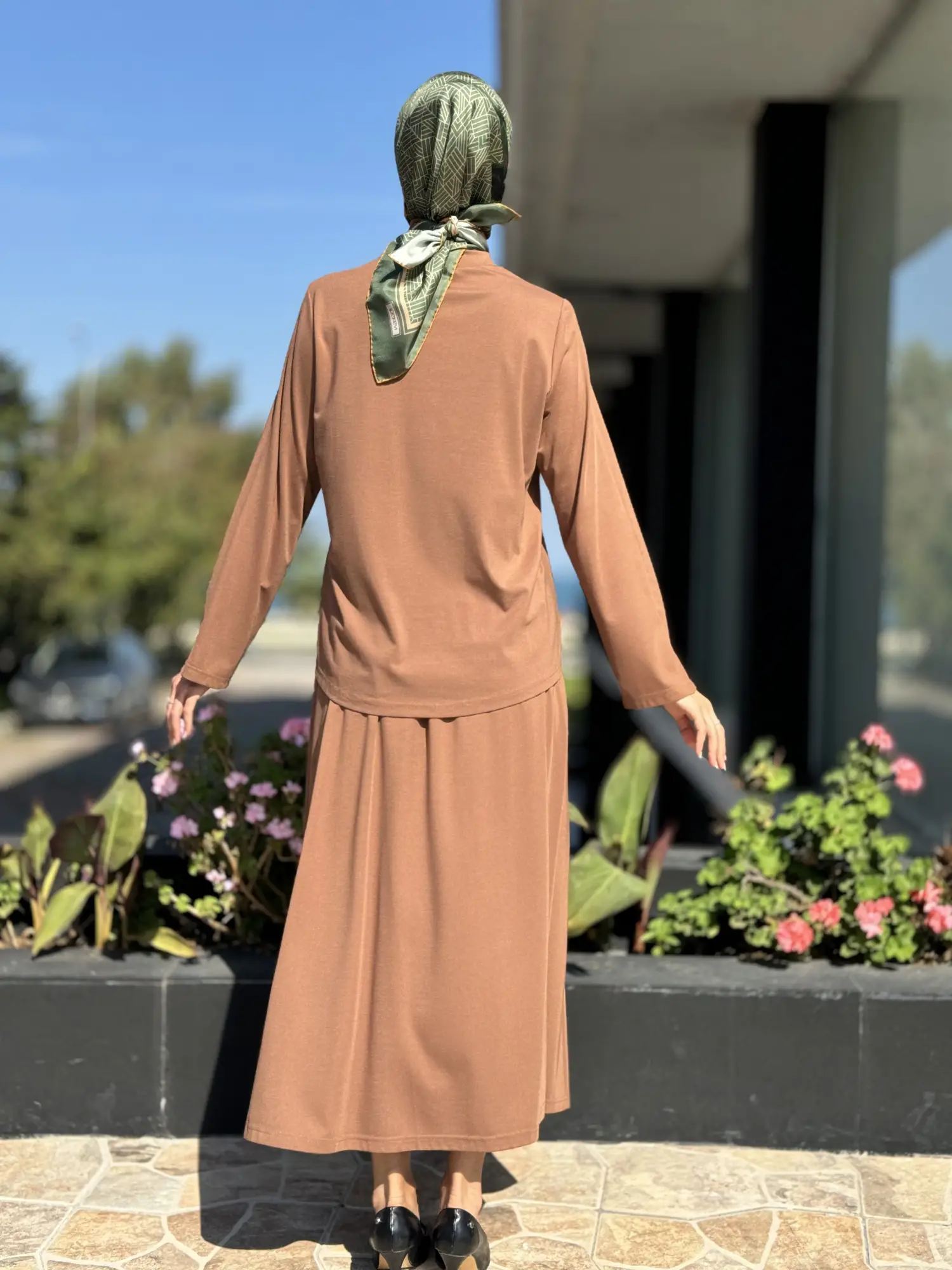 İNVEE Cep Detaylı Bluz Etek Takım 7023