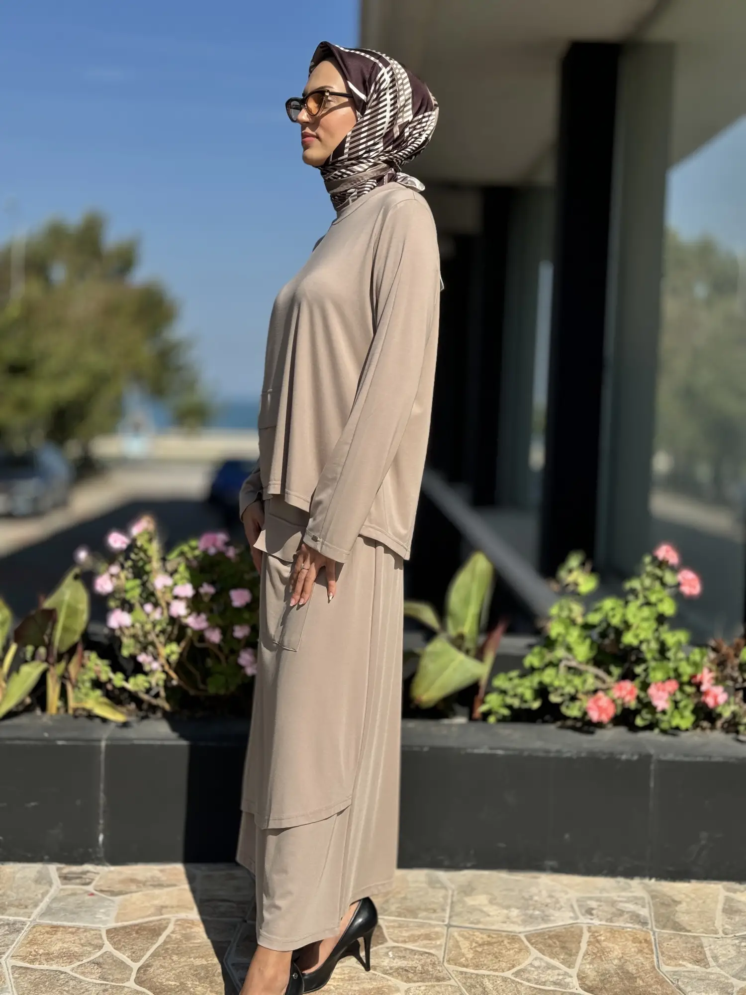 İNVEE Cep Detaylı Bluz Etek Takım 7023