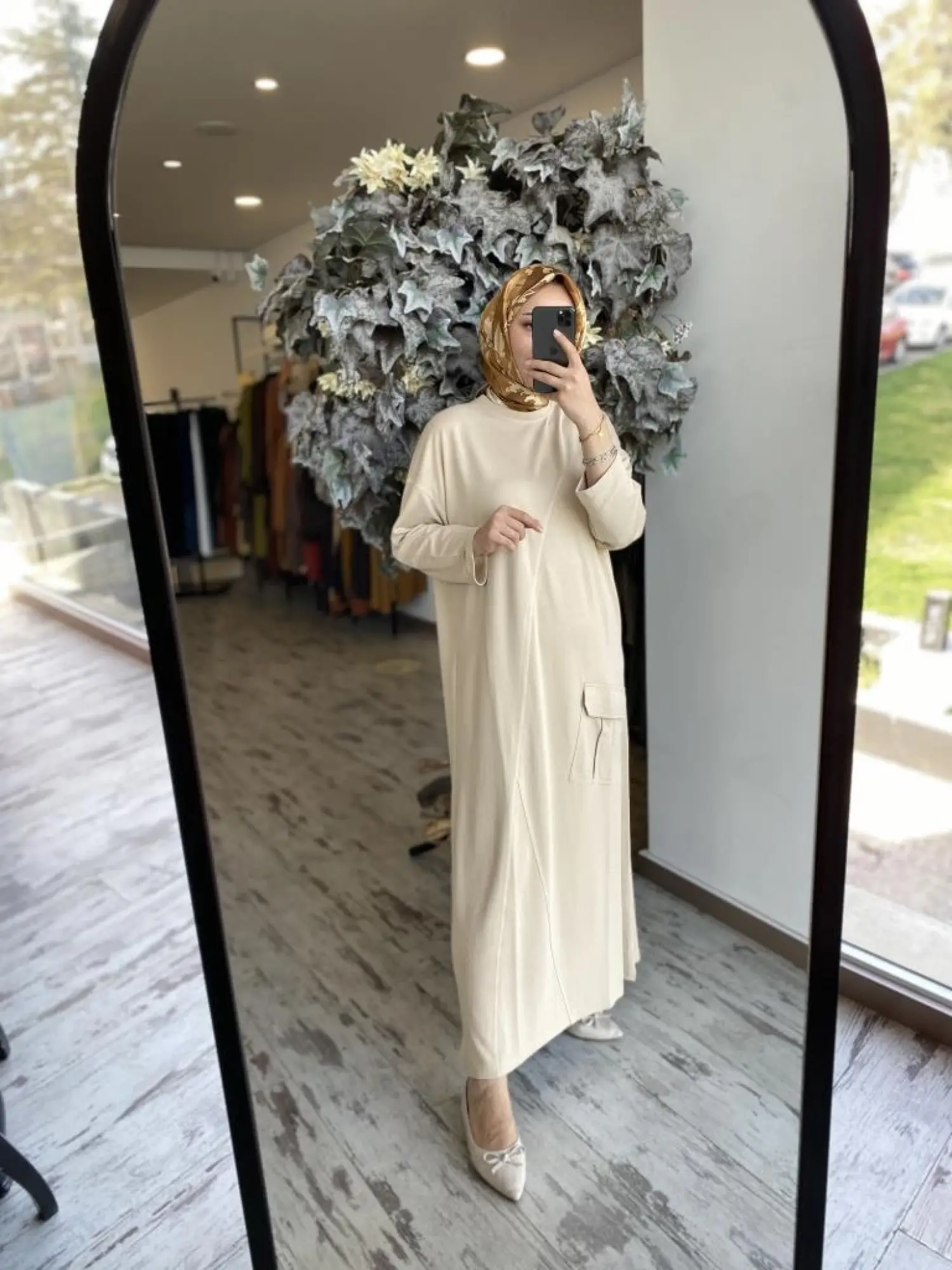 İnvee Cep Detaylı Pamuk Elbise 7040