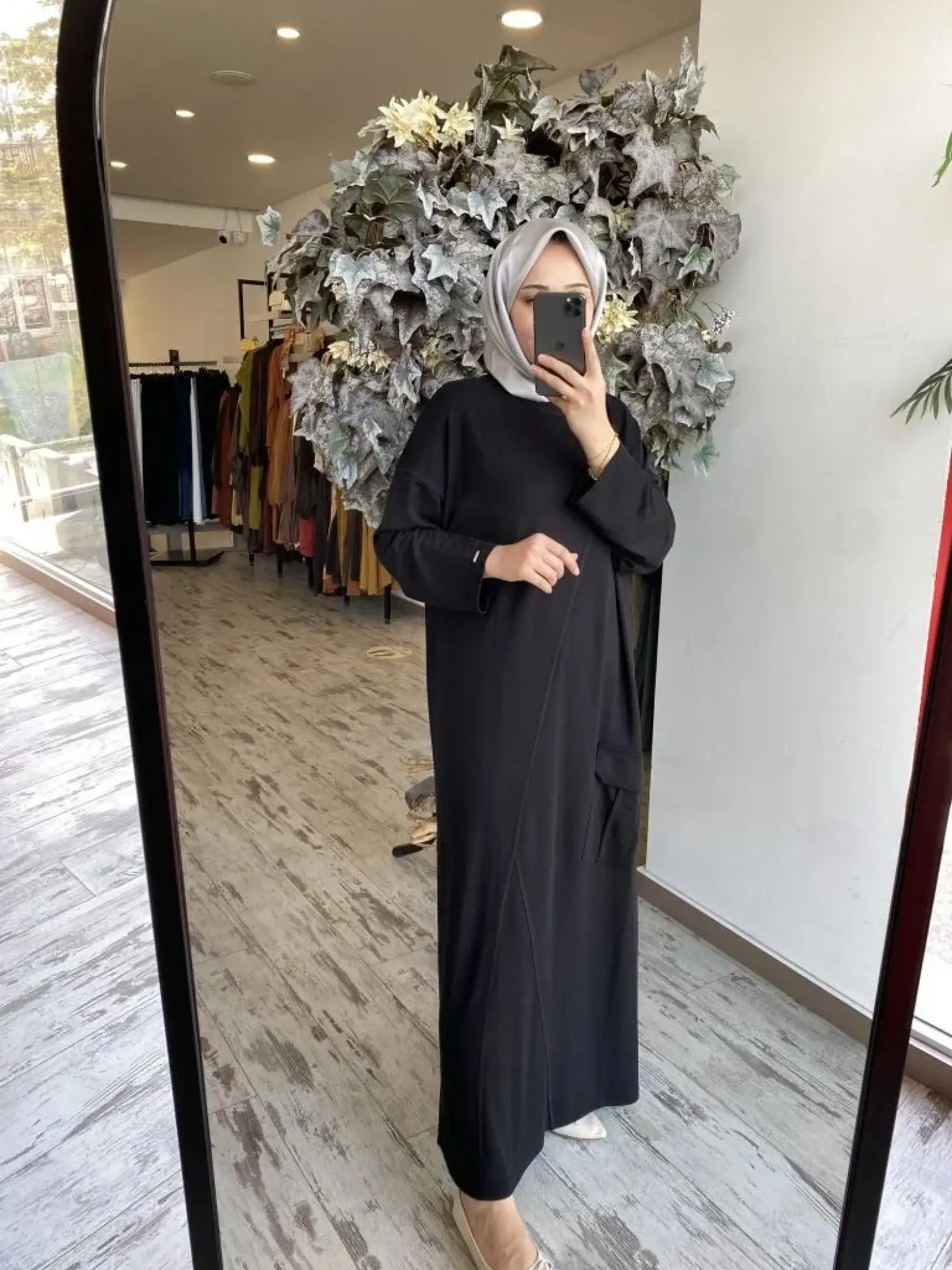 İnvee Cep Detaylı Pamuk Elbise 7040