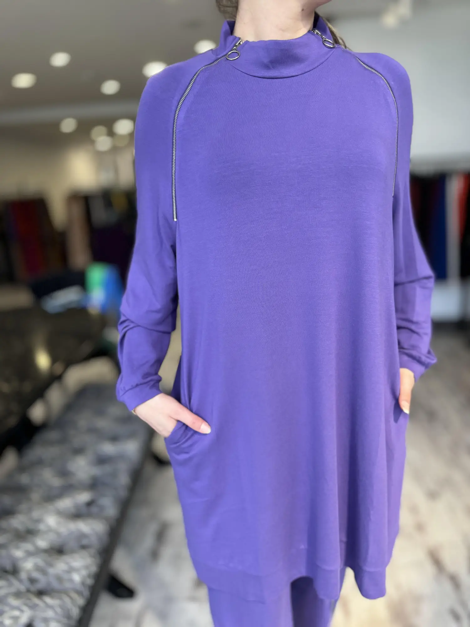 İnvee Fermuar Detaylı Tunik Pantolon Takım 6956