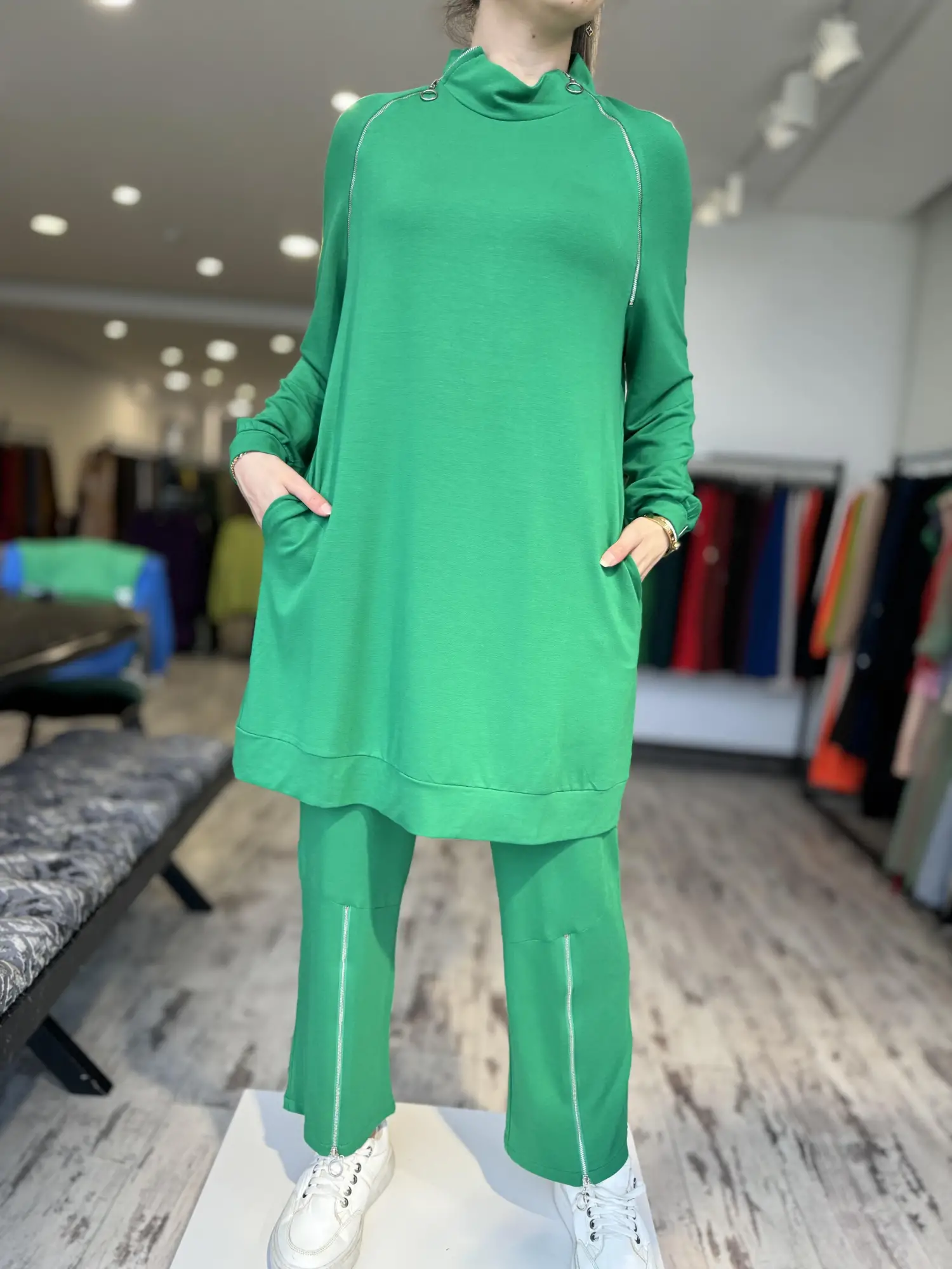 İnvee Fermuar Detaylı Tunik Pantolon Takım 6956