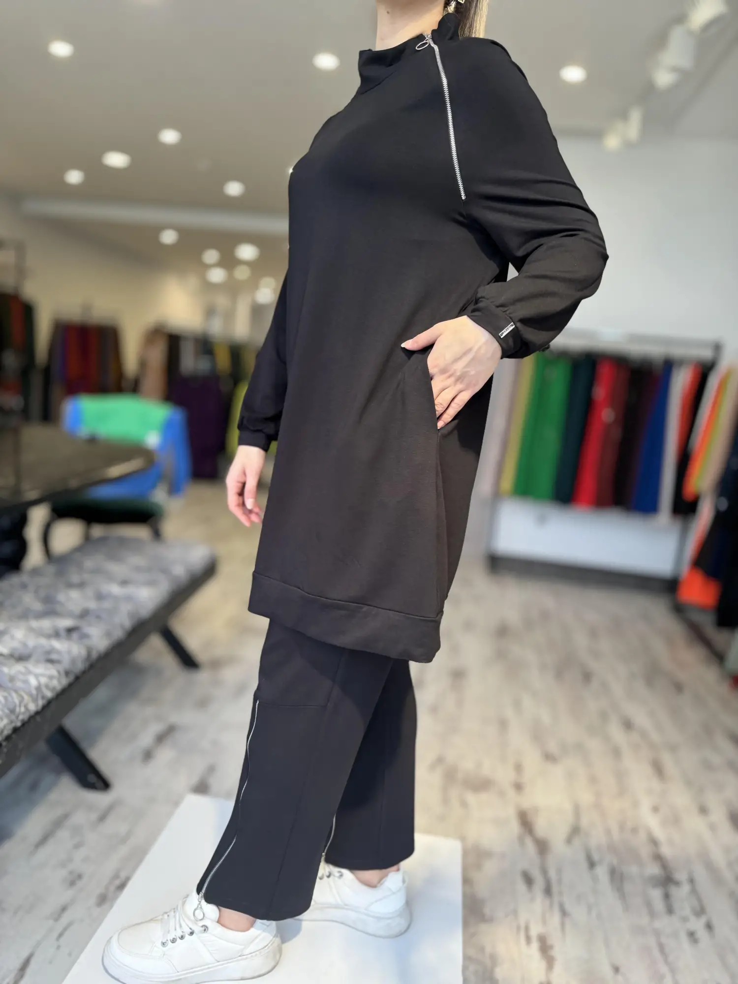 İnvee Fermuar Detaylı Tunik Pantolon Takım 6956