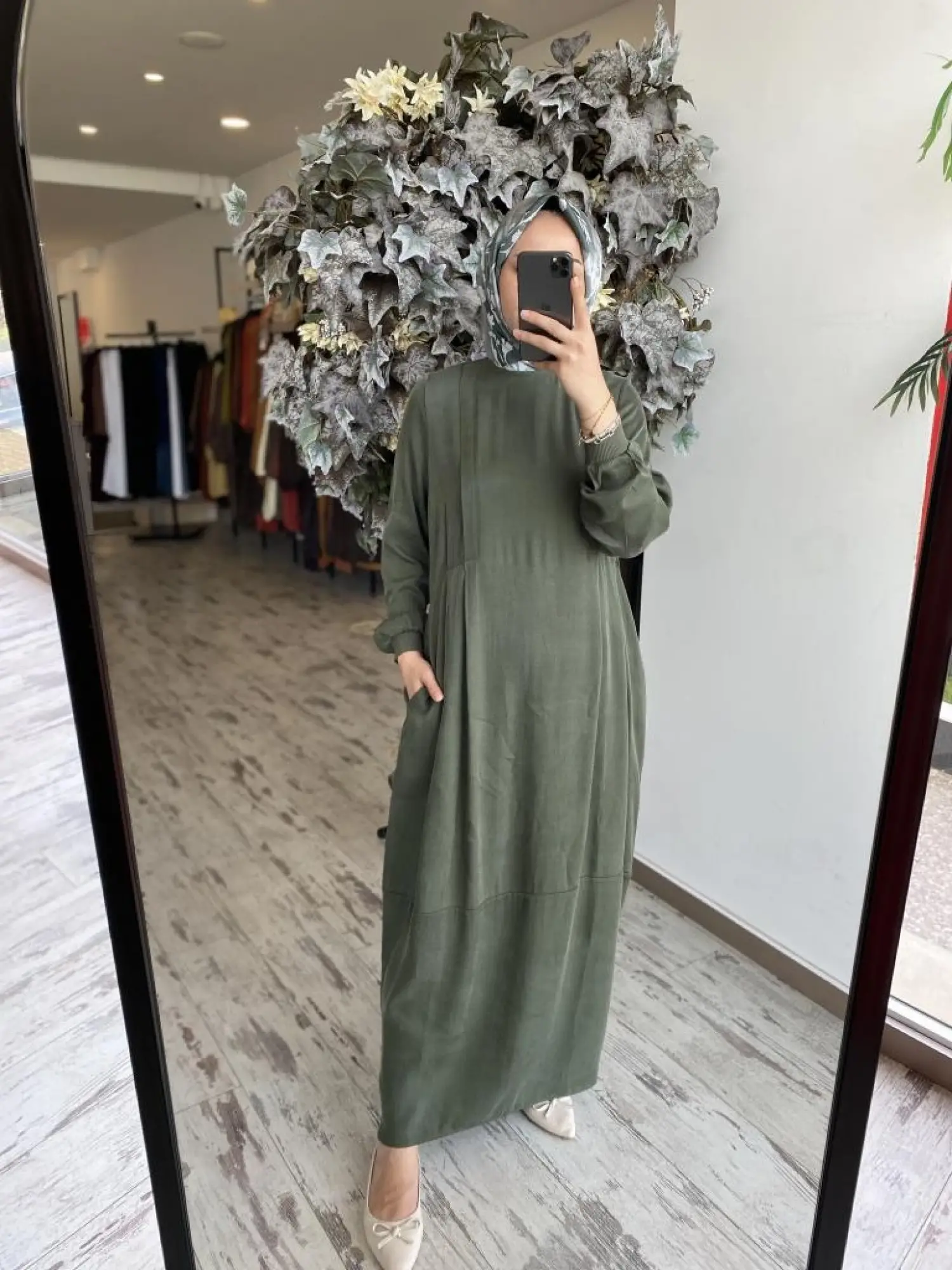 İnvee Gizli Cep Detaylı Modal Elbise 7013