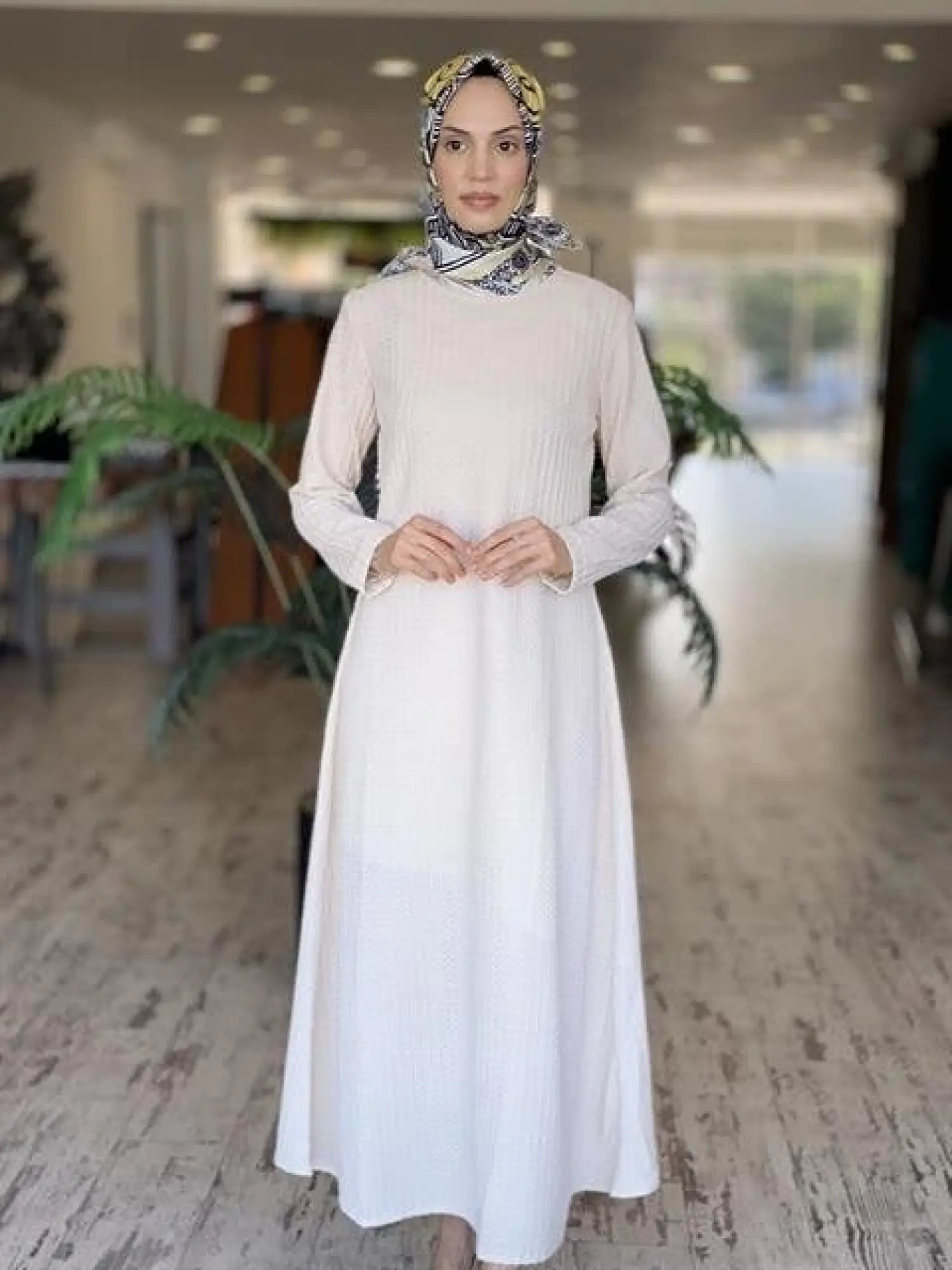 İnvee Gofre Verev Elbise 6856