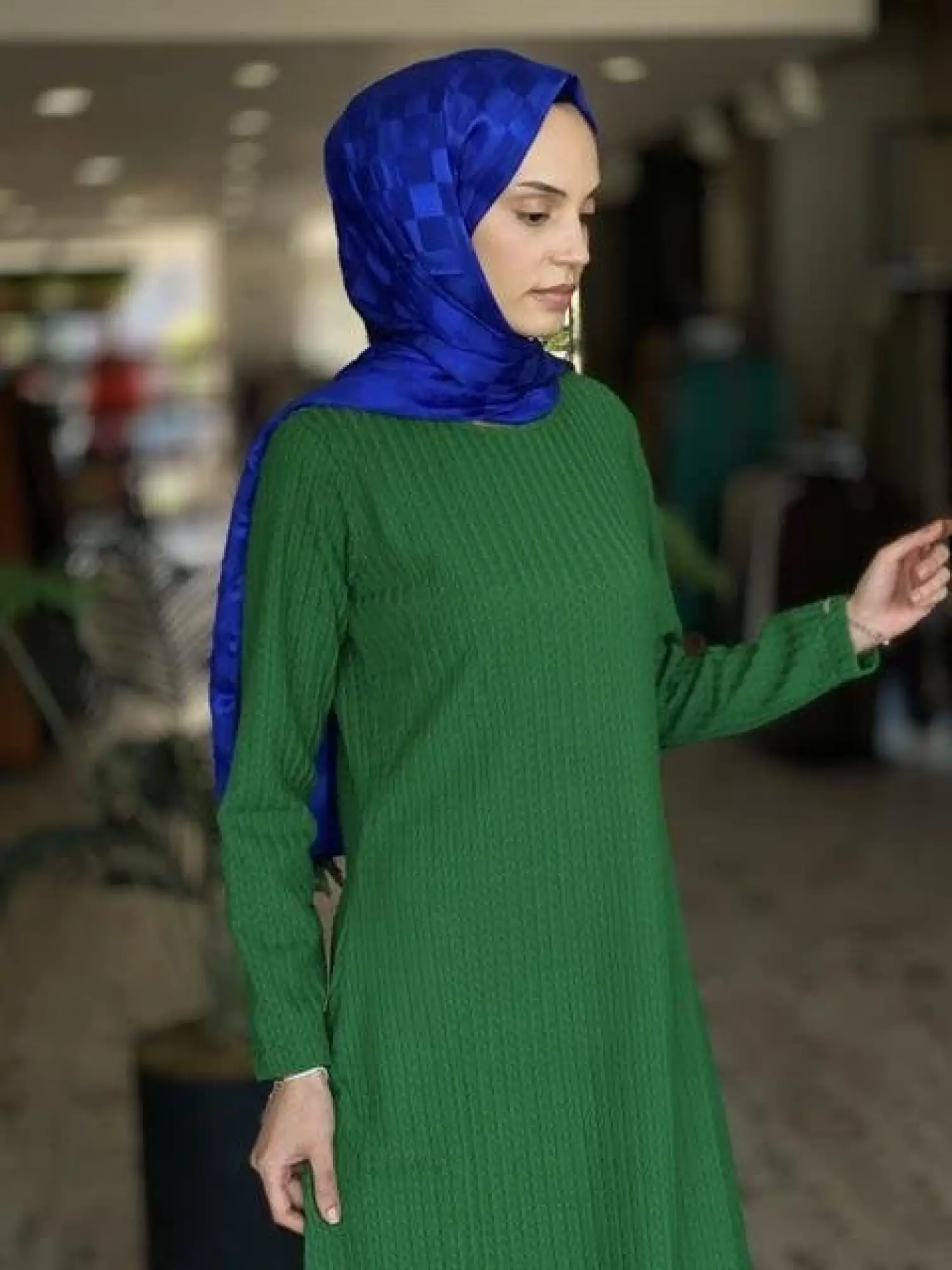 İnvee Gofre Verev Elbise 6856