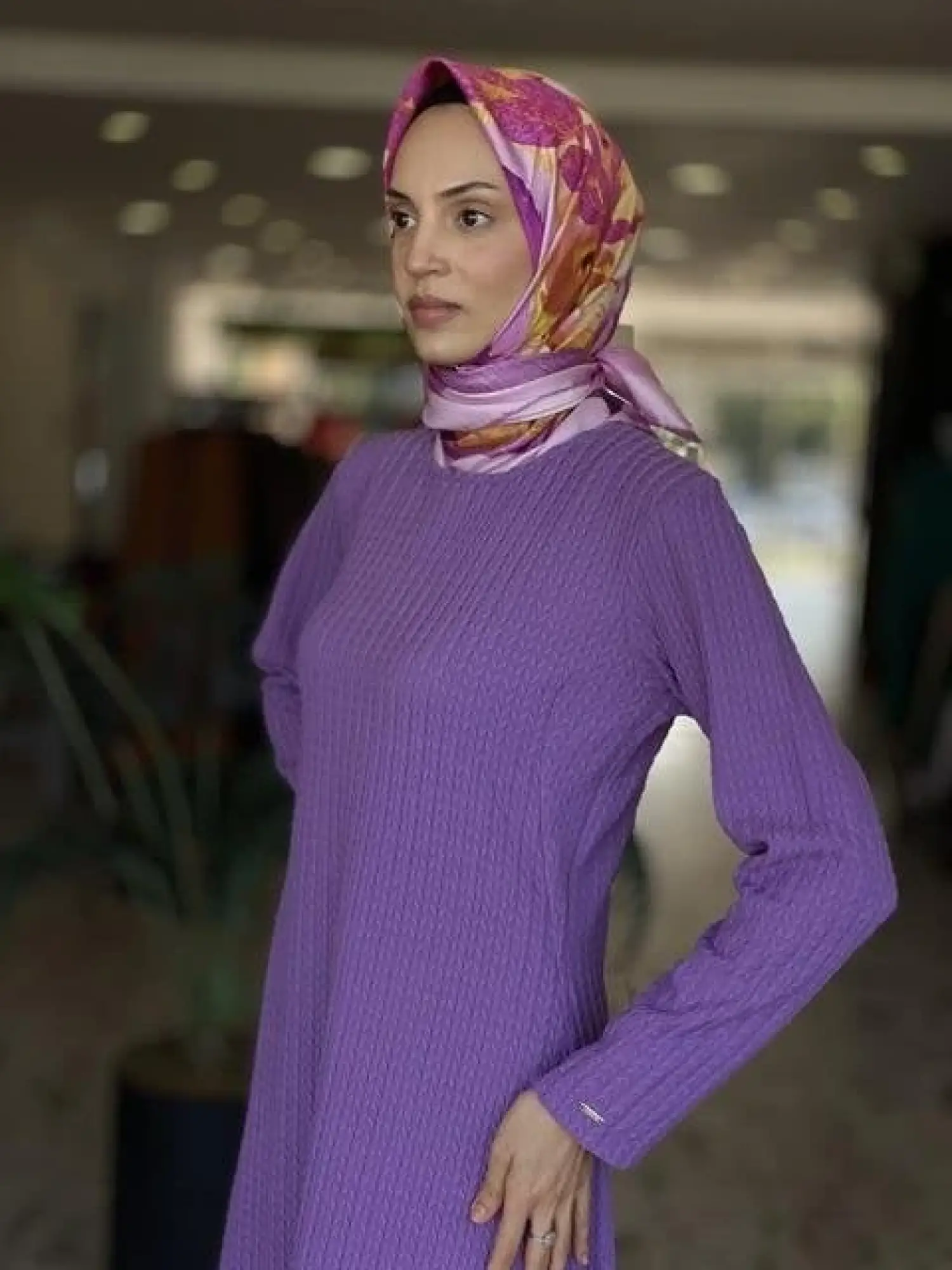 İnvee Gofre Verev Elbise 6856