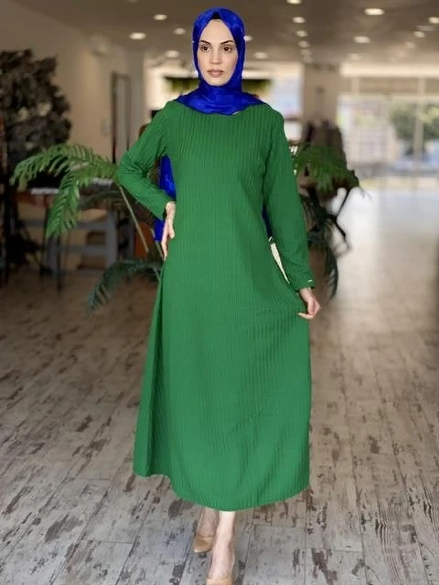 İnvee Gofre Verev Elbise 6856