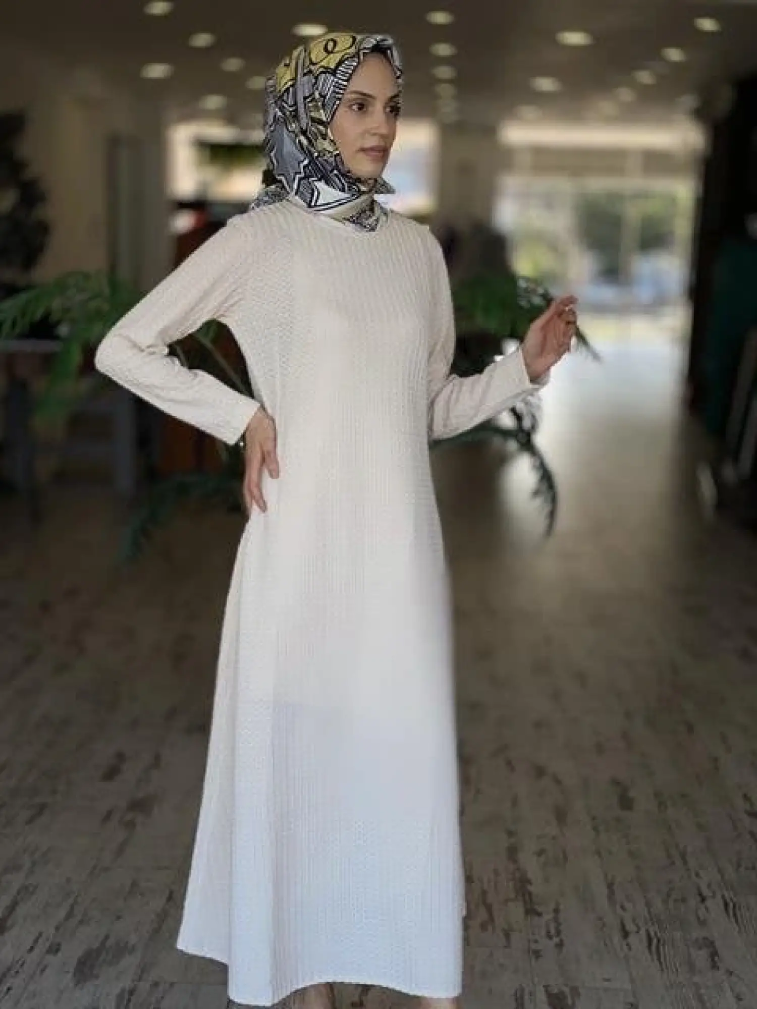 İnvee Gofre Verev Elbise 6856